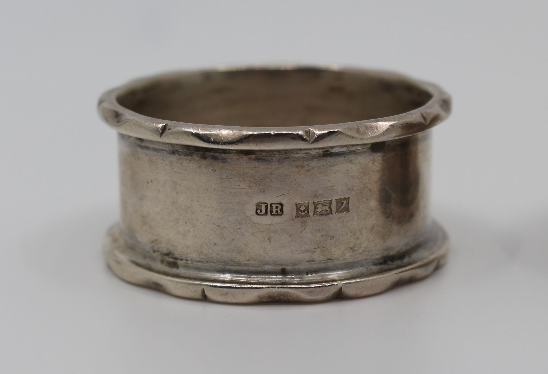 Pair of Mid 20th c. Solid Silver Napkin Rings Birmingham 1958 - Image 2 of 4