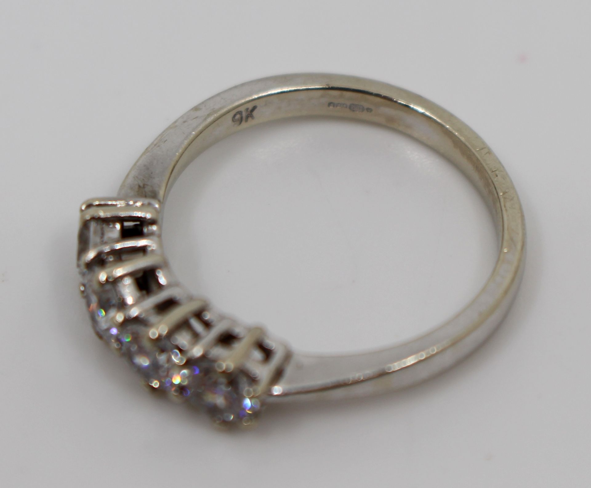 Four Stone Diamond Style Ring 9ct White Gold - Image 4 of 5