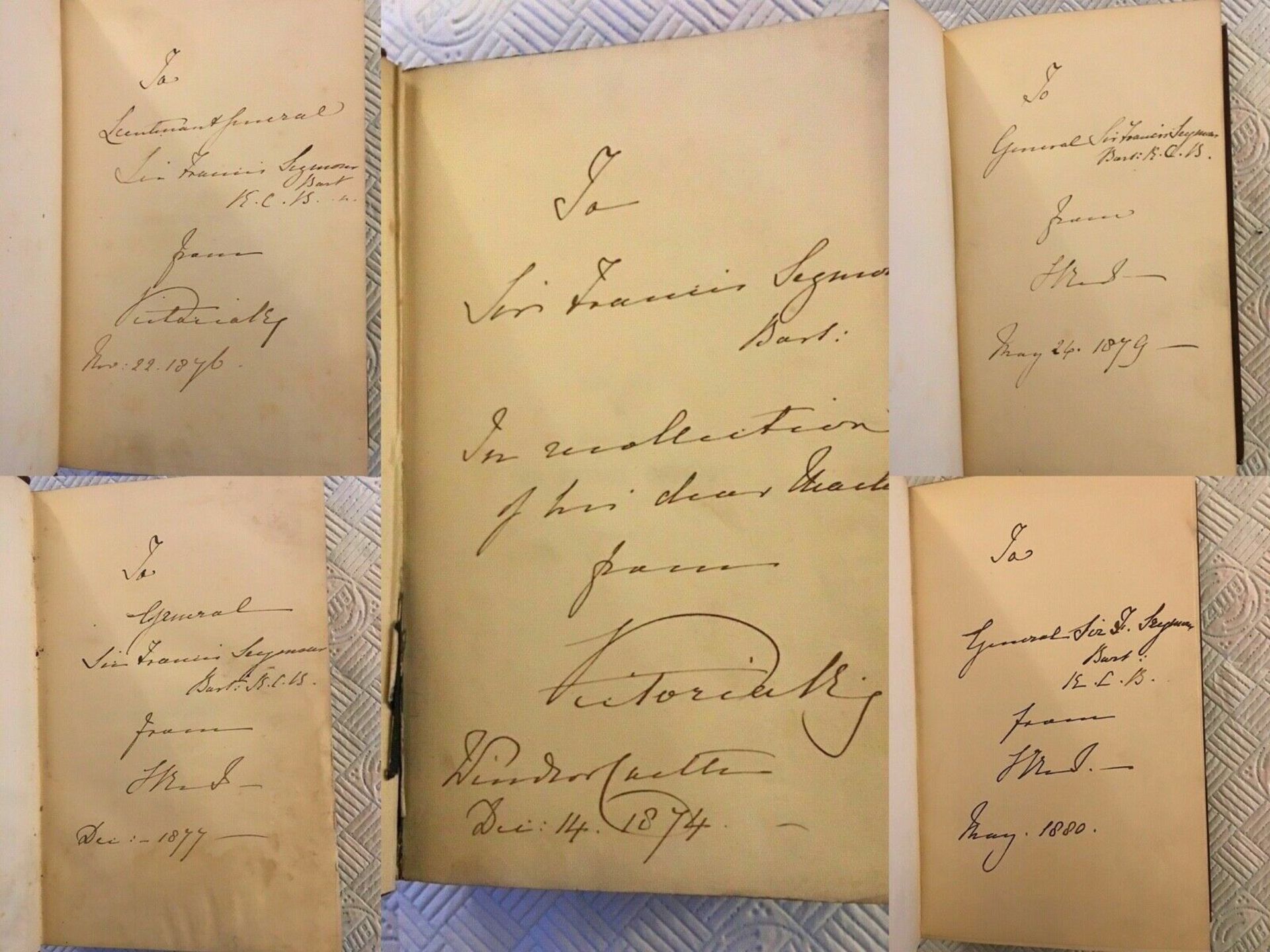 5 QUEEN VICTORIA HAND SIGNED PRINCE CONSORT VOL I - V BOOKS AUTOGRAPH