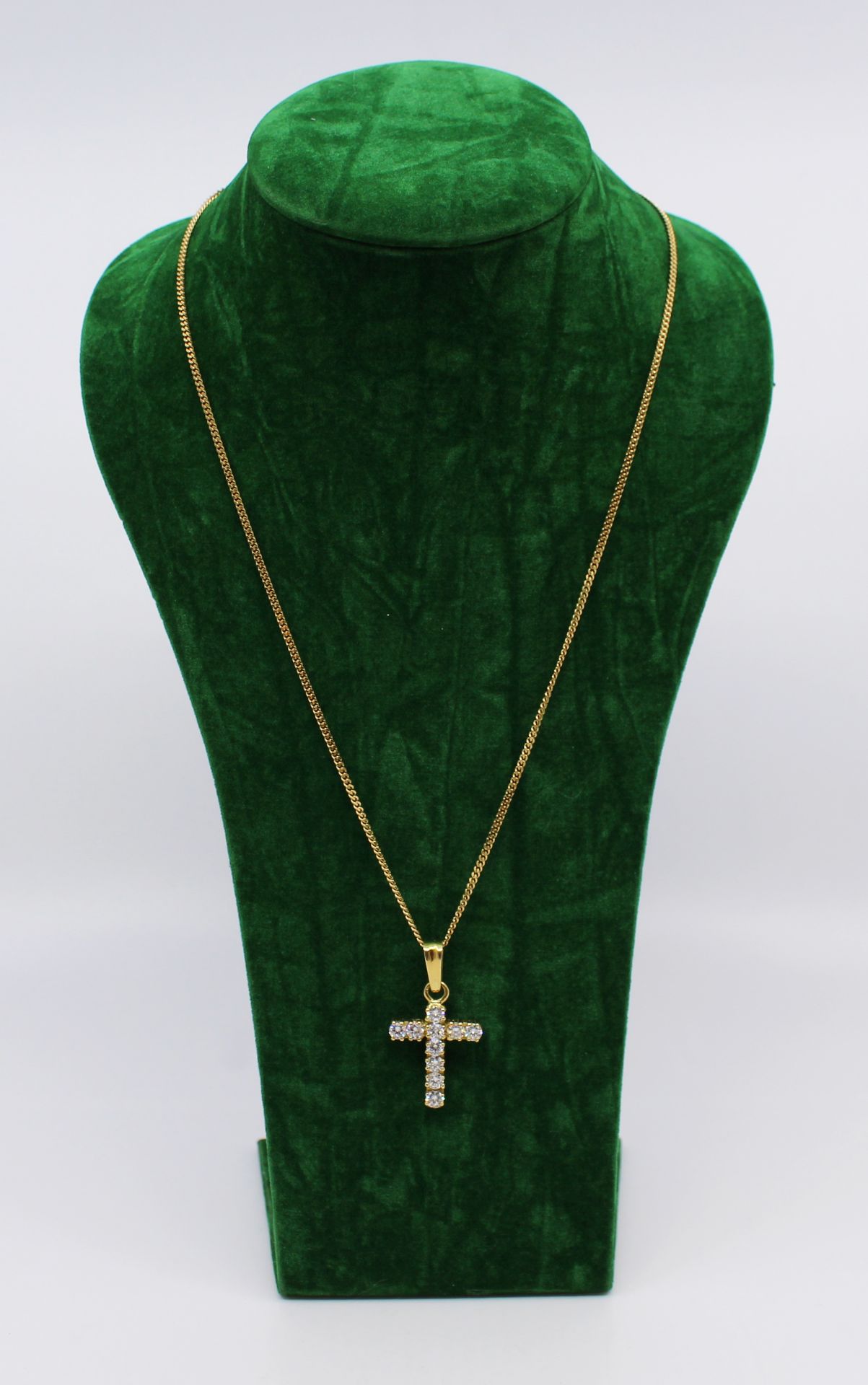 1.70 Carat Diamond Set Cross on 18ct Gold Chain