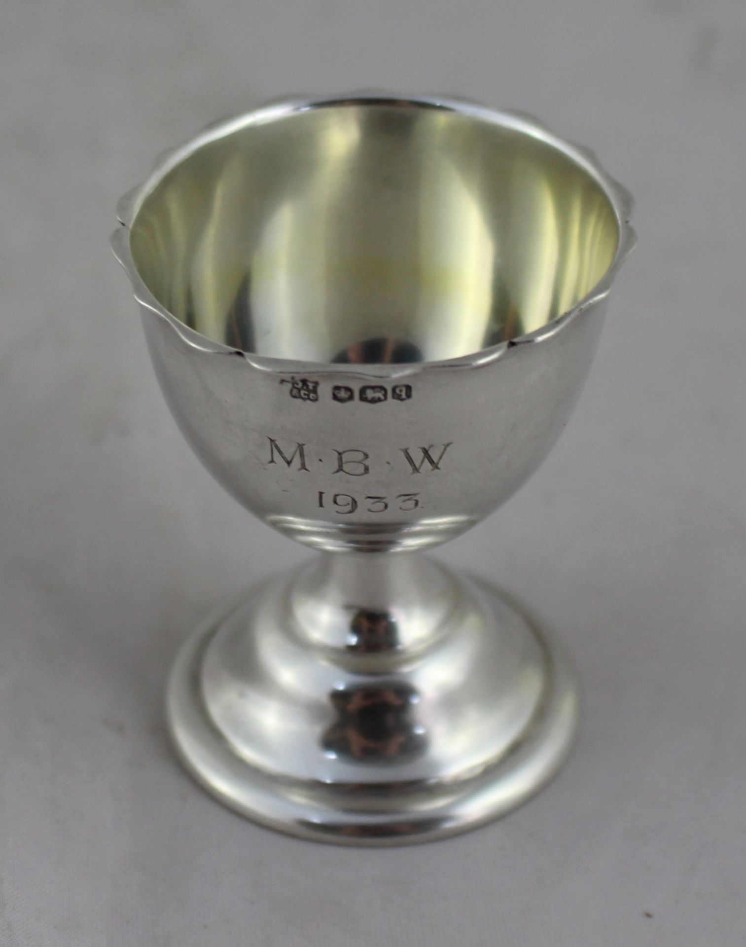 Miniature Silver Footed Cup Sheffield 1933 - Image 3 of 6