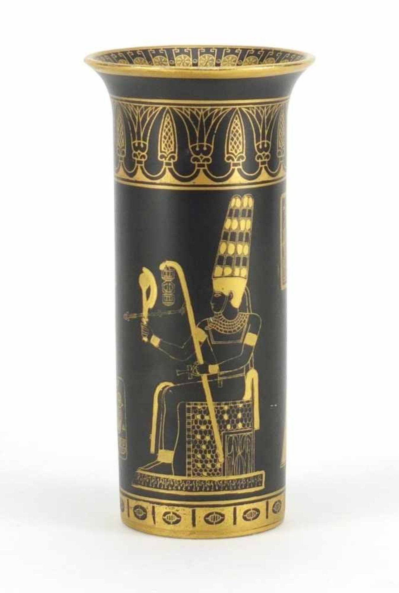 Carlton Ware Tutankhamen Vase, black basalt