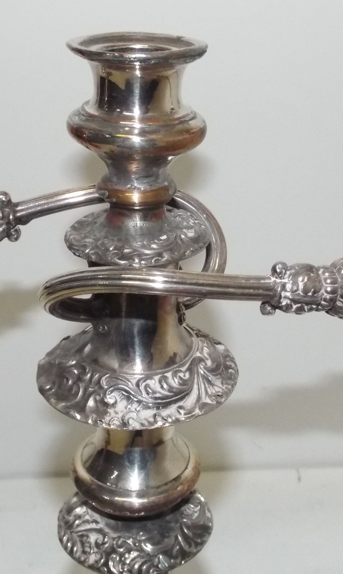 Pair of Antique Late Georgian Sheffield Plate Candelabras - Image 2 of 8