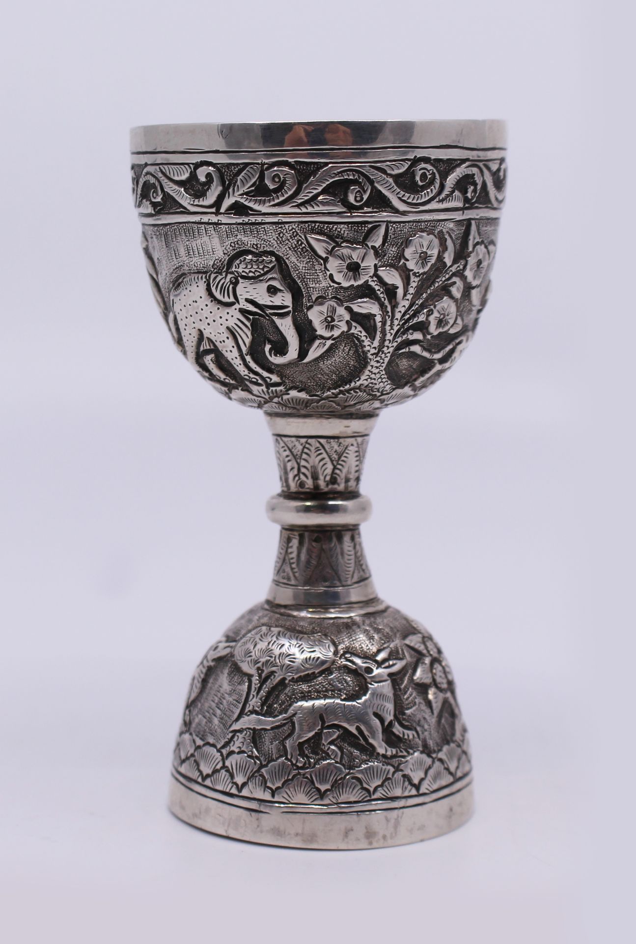 Late 19th c. Indian Silver Double Ended Measuring Cup - Image 4 of 6