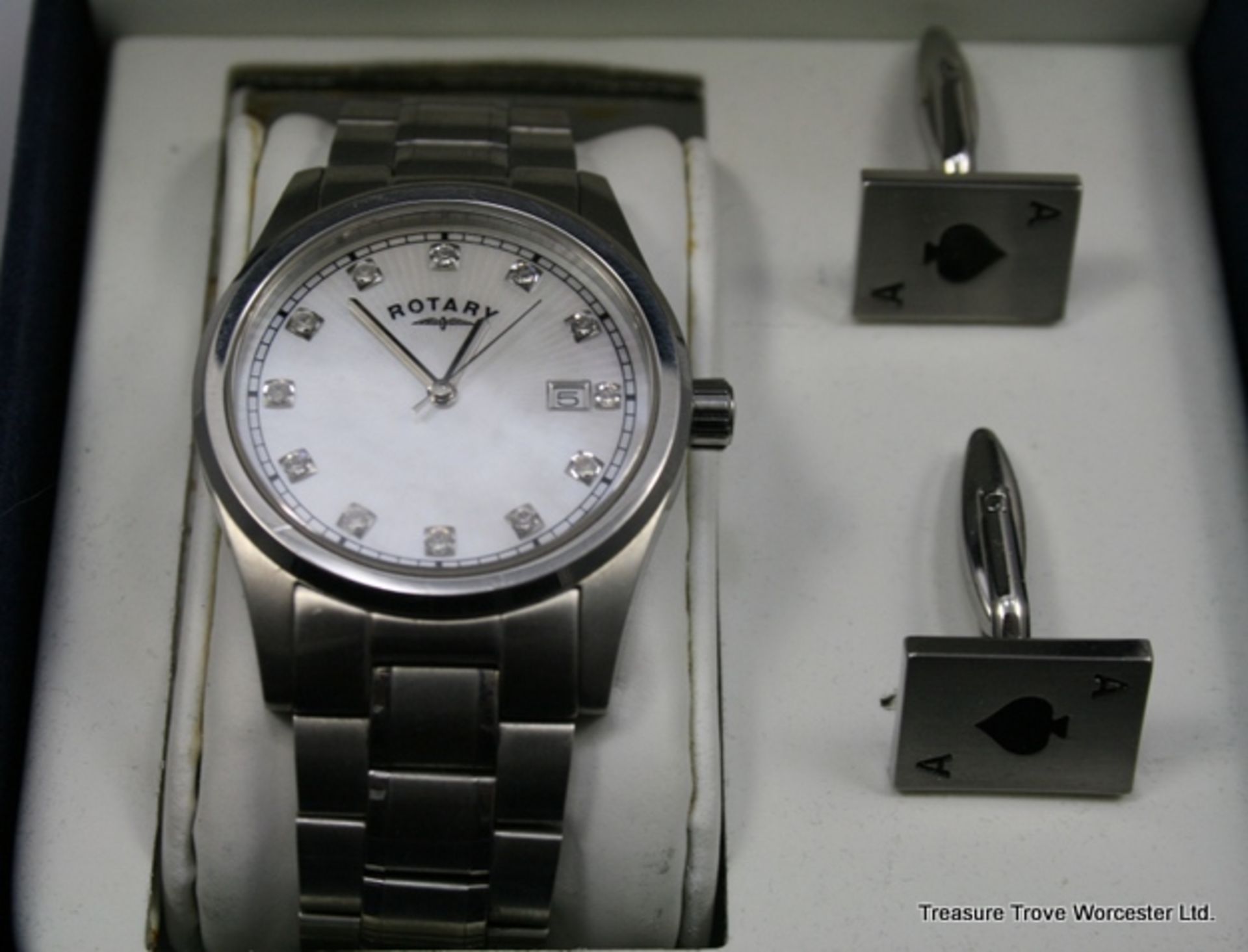 Rotary Stainless Steel Wristwatch & Cufflinks - Image 3 of 5