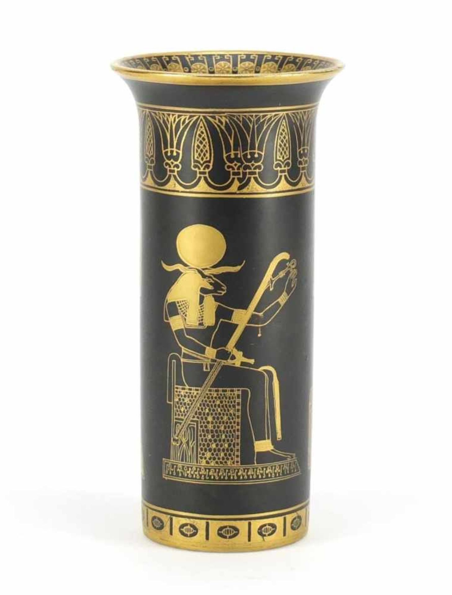 Carlton Ware Tutankhamen Vase, black basalt - Image 2 of 8