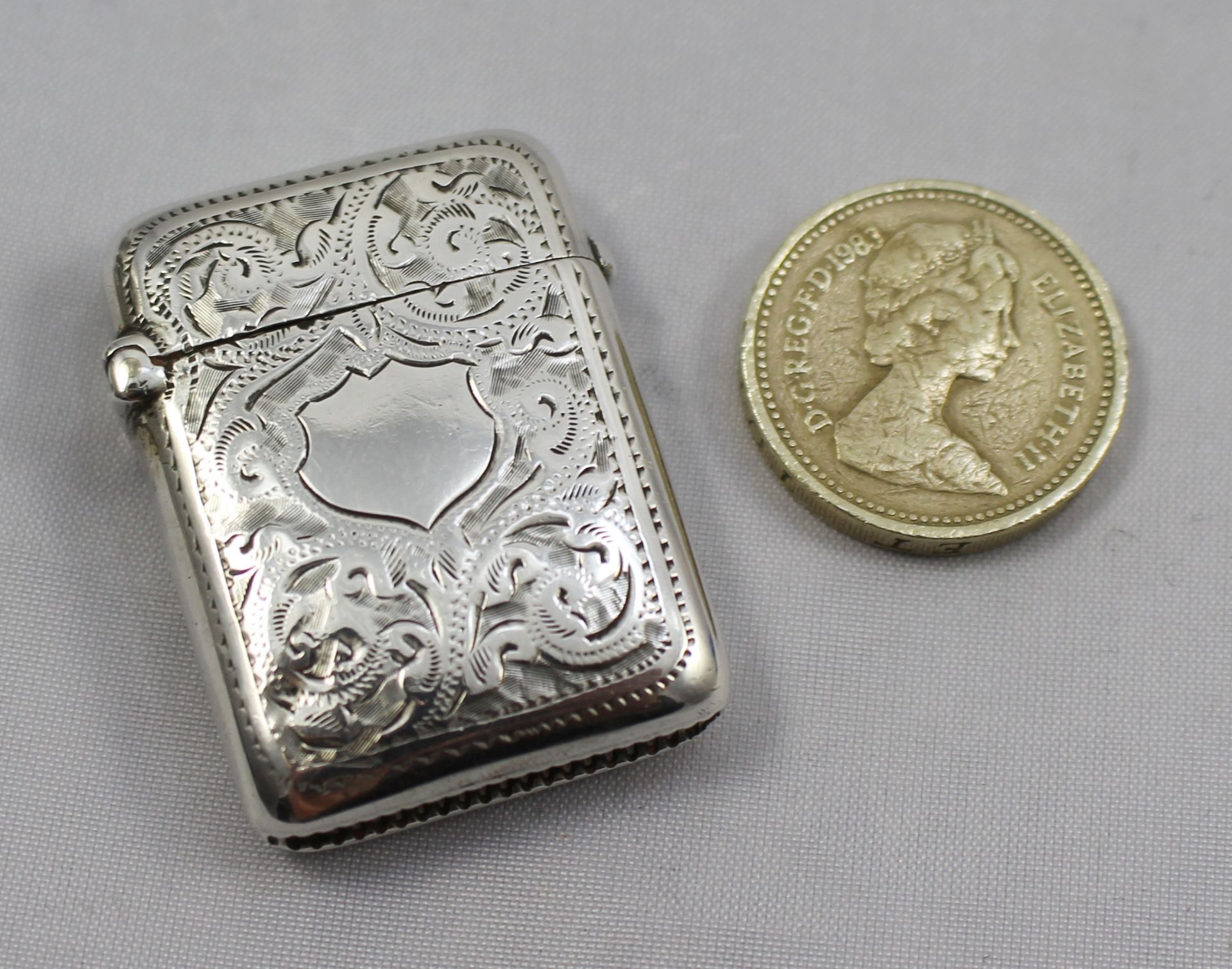 Late 19th c. Silver Vesta Case Birmingham 1898 - Image 4 of 4