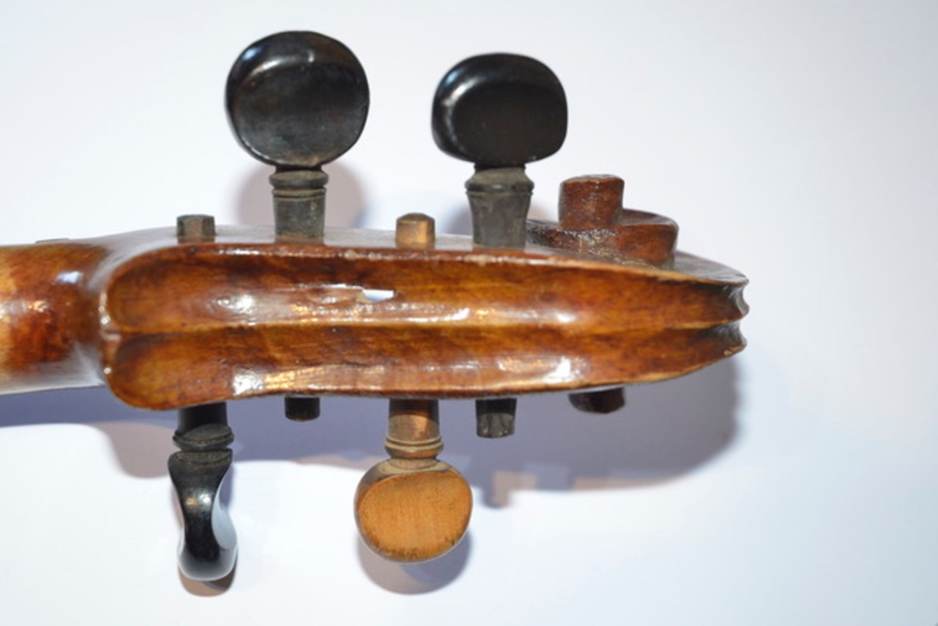 Old Violin One Piece Back Including Bow And Case. - Image 10 of 11