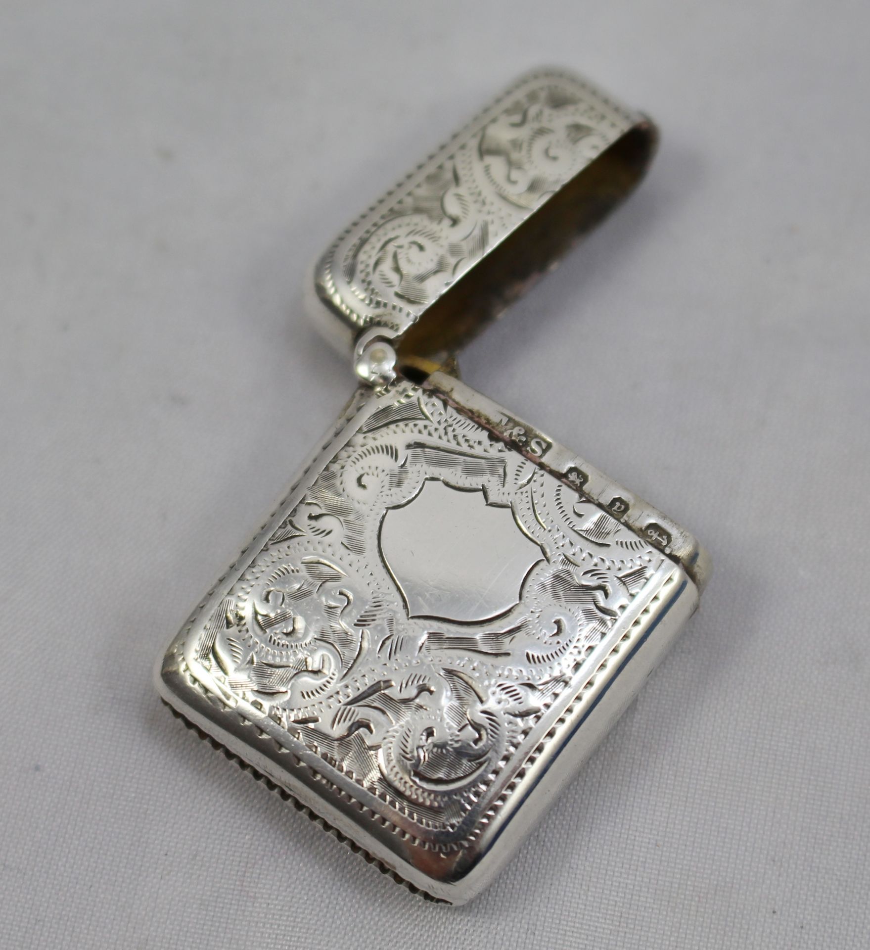 Late 19th c. Silver Vesta Case Birmingham 1898 - Image 2 of 4