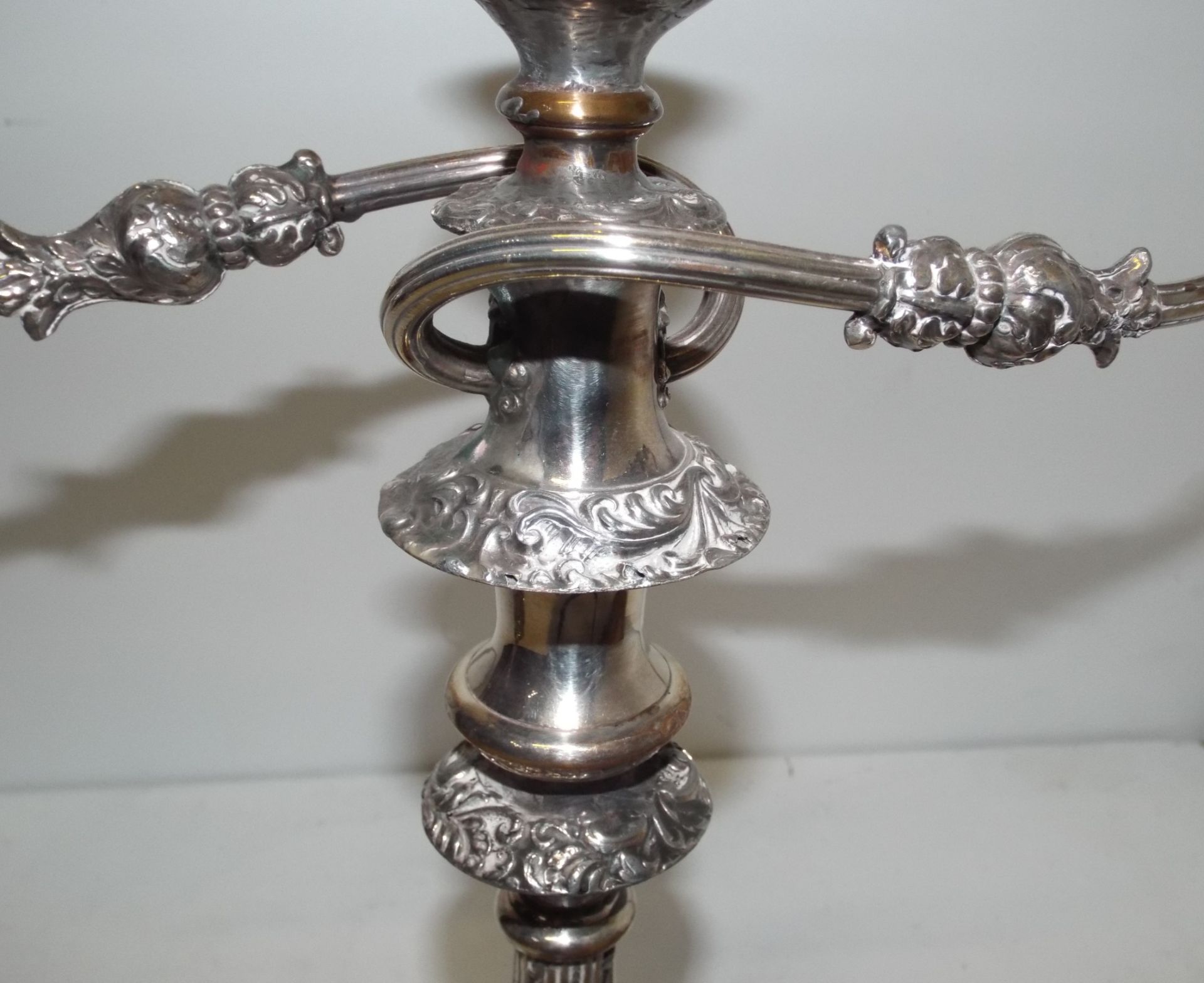 Pair of Antique Late Georgian Sheffield Plate Candelabras - Image 4 of 8