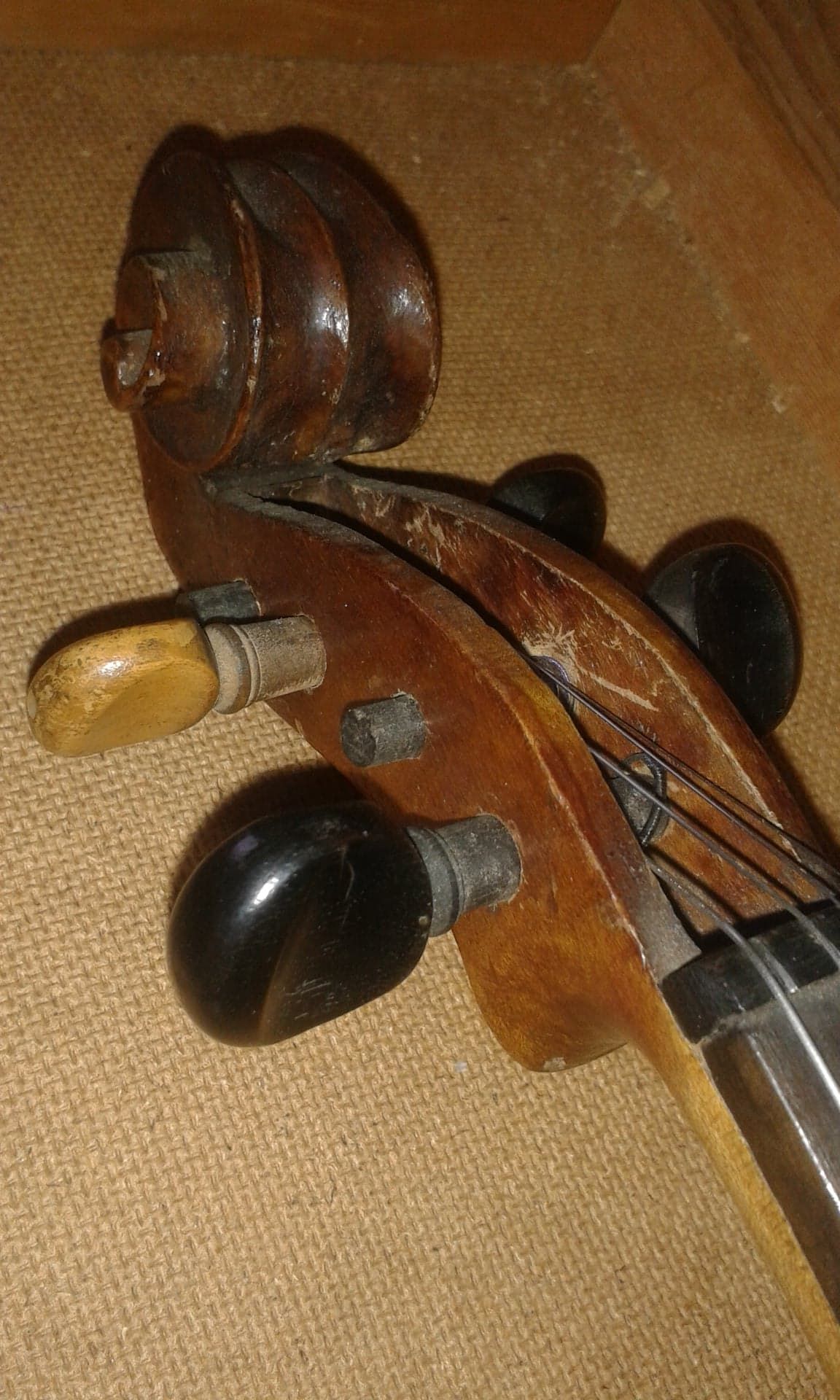 Old Violin One Piece Back Including Bow And Case. - Image 3 of 11