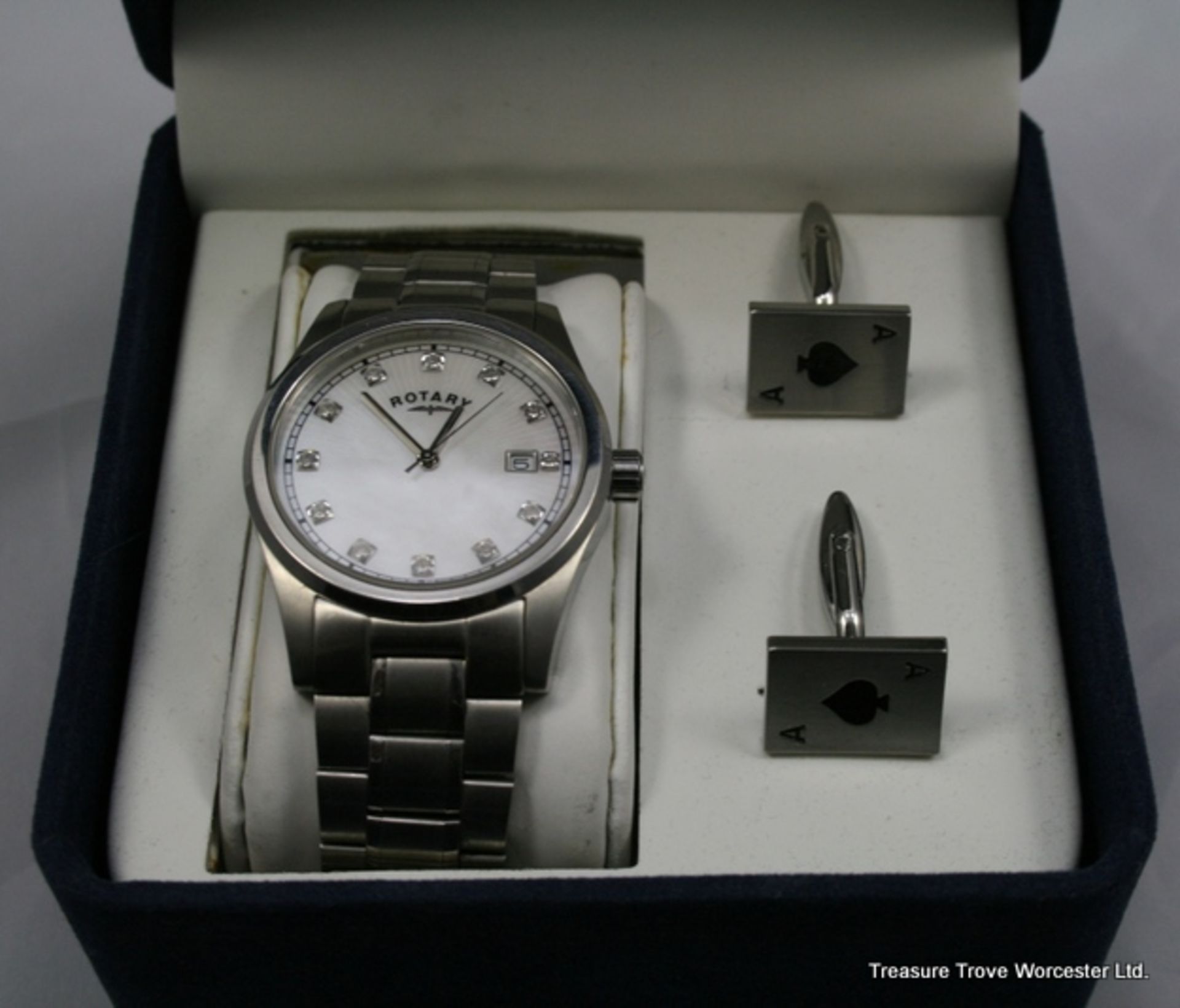 Rotary Stainless Steel Wristwatch & Cufflinks - Image 2 of 5