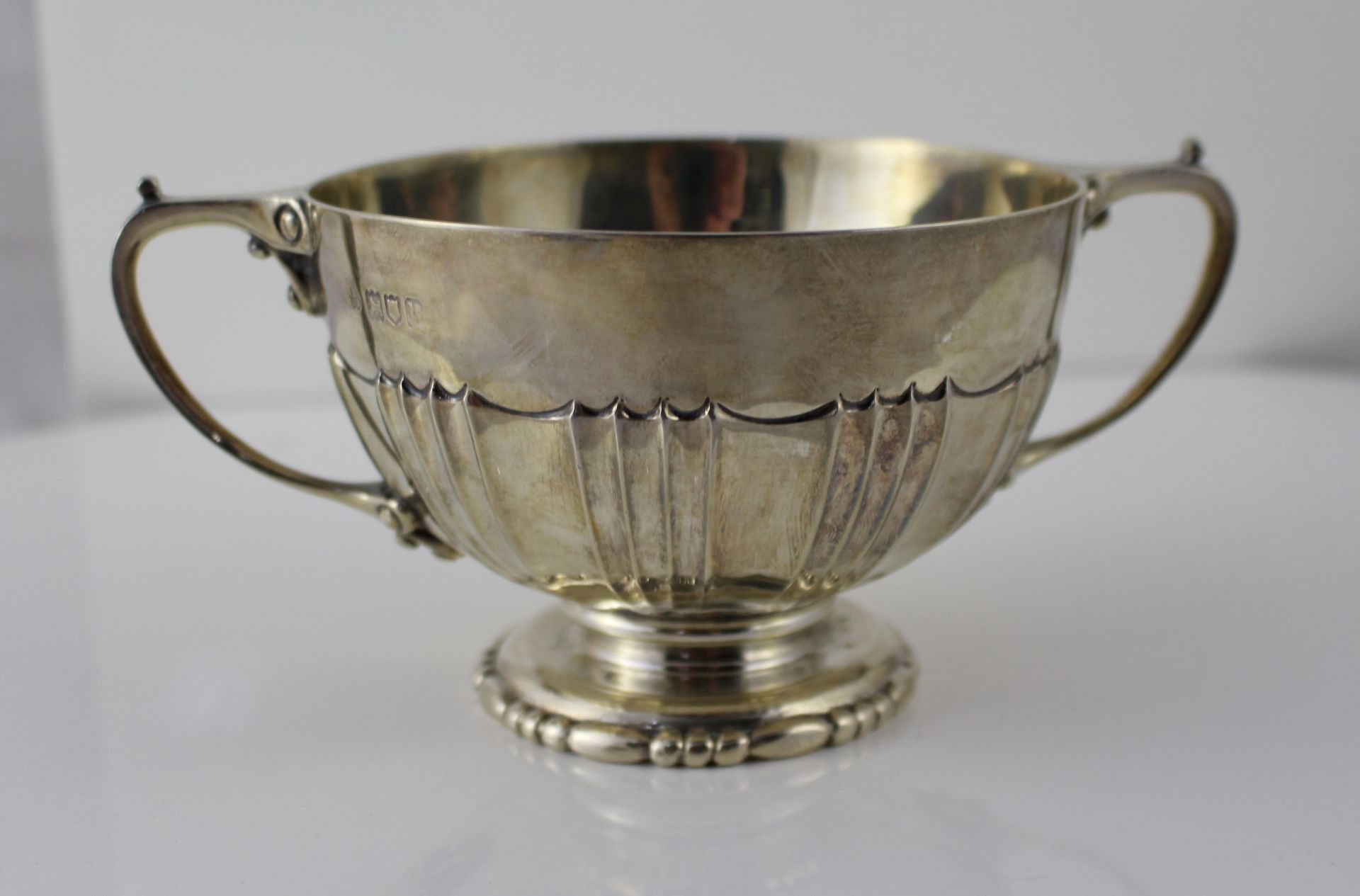 Edwardian Two Handled Hallmarked Silver Bowl London 1903