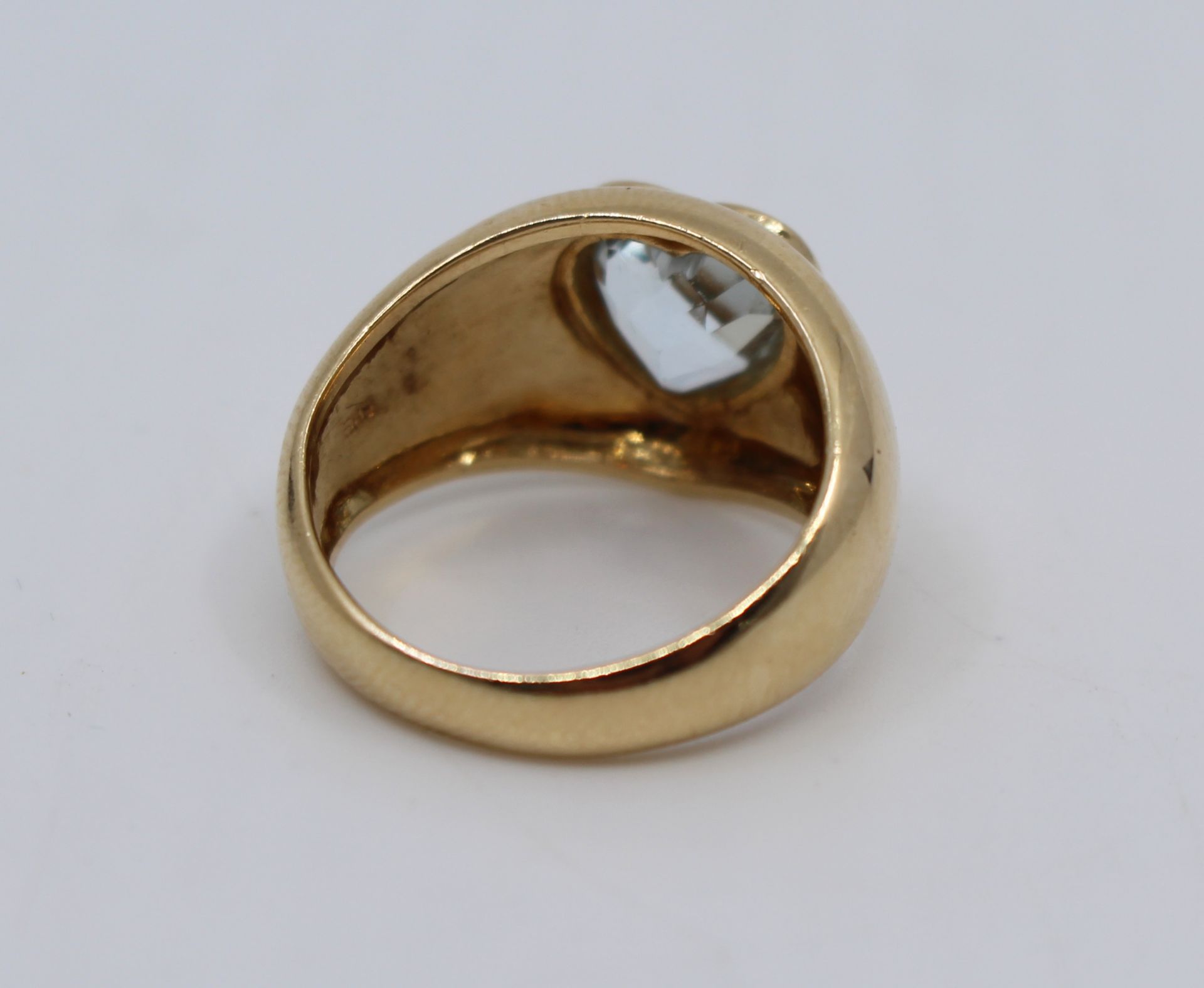 Heart Shaped Aquamarine 14ct Gold Ring - Image 5 of 5