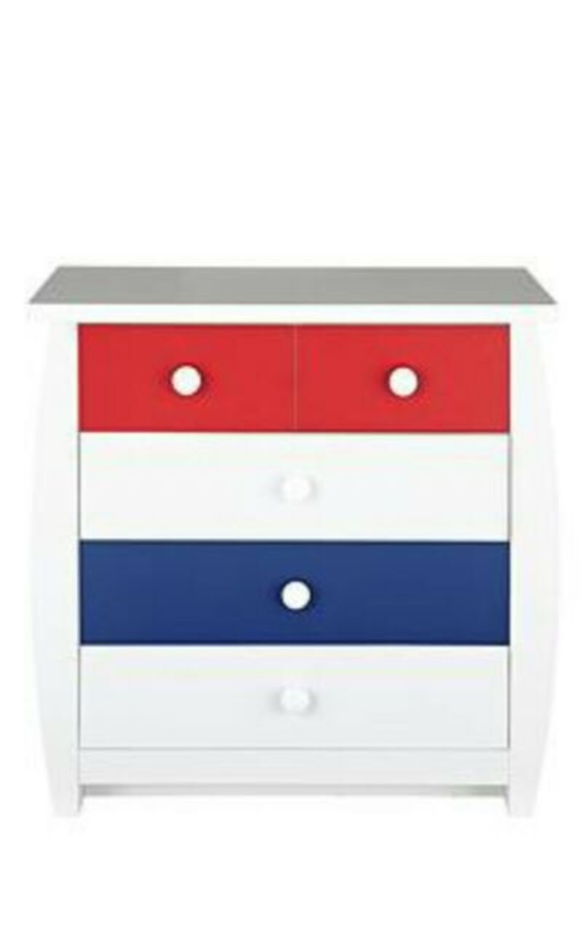 Brand new! Orlando Fresh Kids 3 + 2 Chest of Drawers White/Red/Blue colour