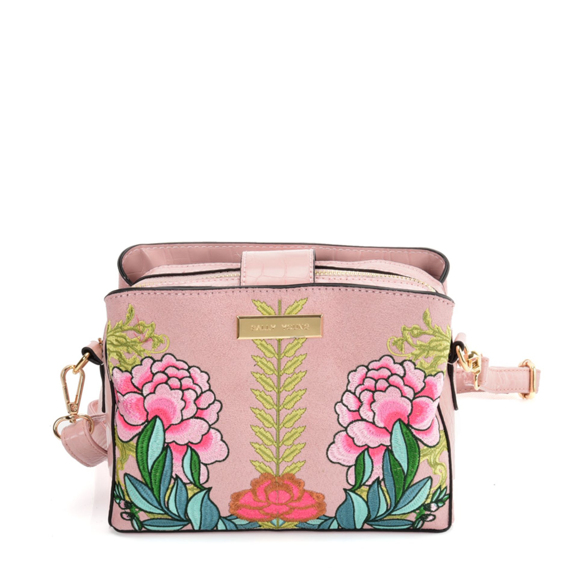 PINK - Handbag With Retro Flower Printing Design