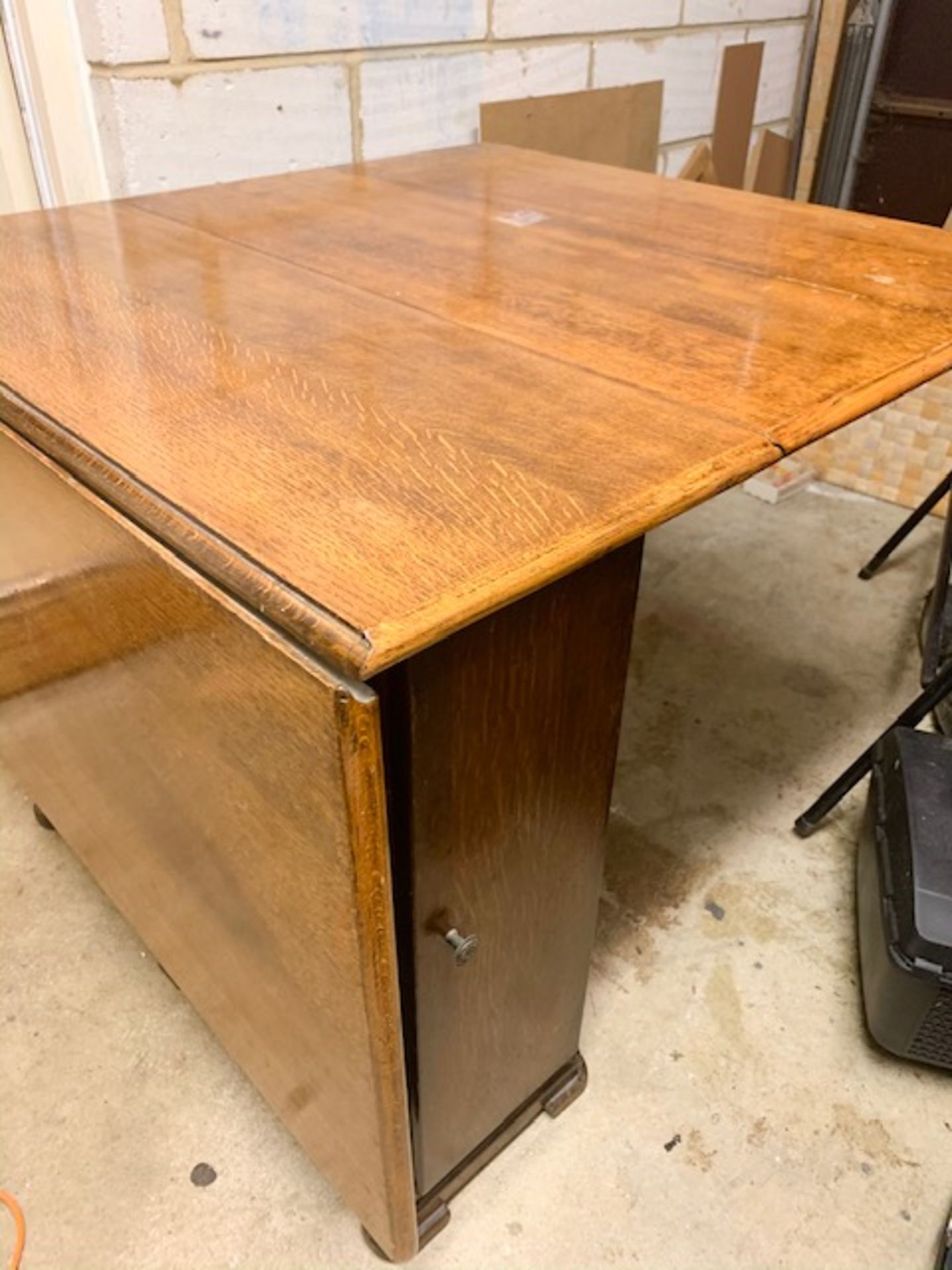 Antique Drop Leaf Table solid Wood : - Image 3 of 6