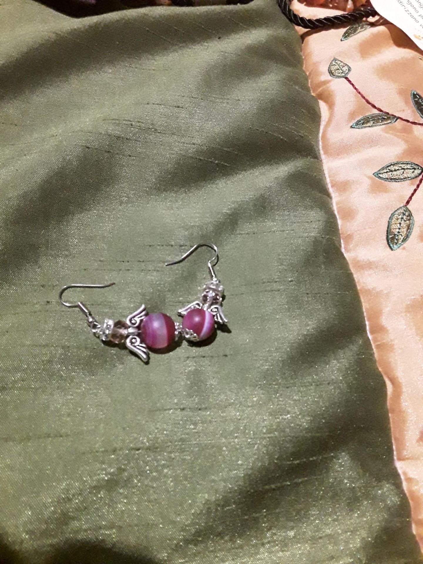 Women earrings with purple stone - Image 2 of 2