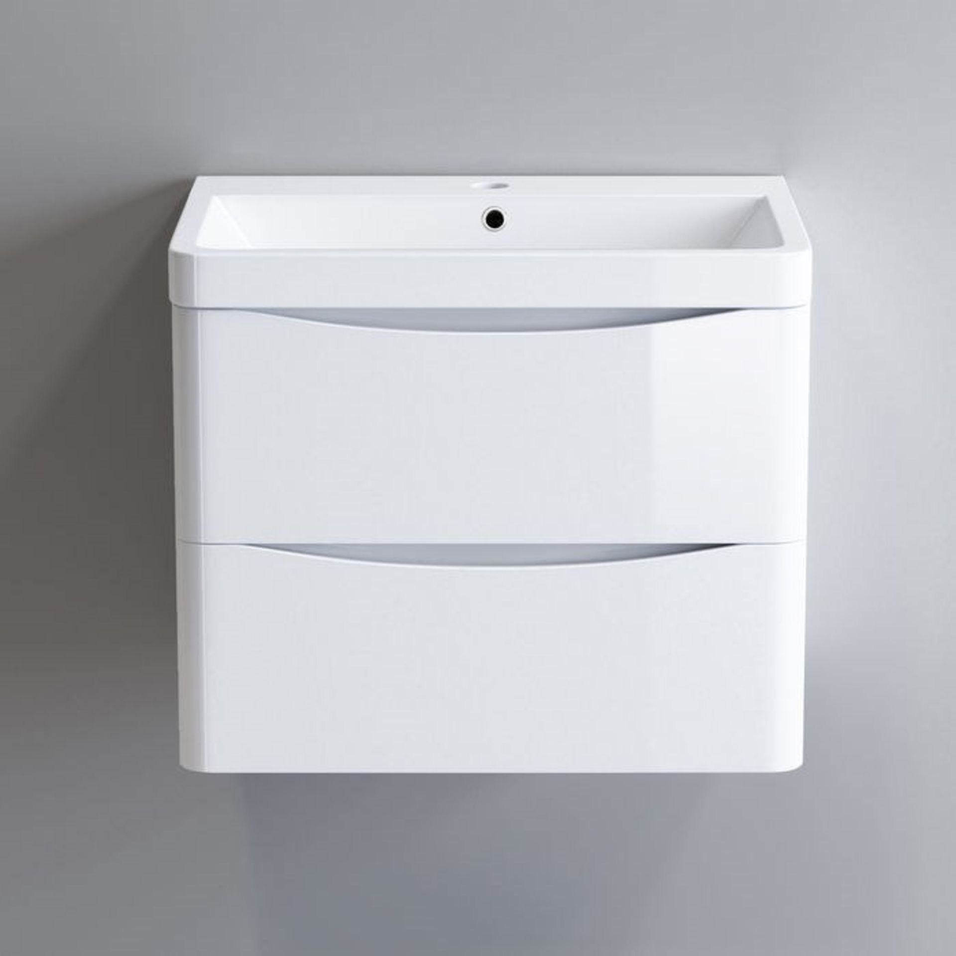 (Z27) 600mm Austin II Gloss White Built In Basin Drawer Unit - Wall Hung. RRP £499.99. Comes c... - Image 4 of 4