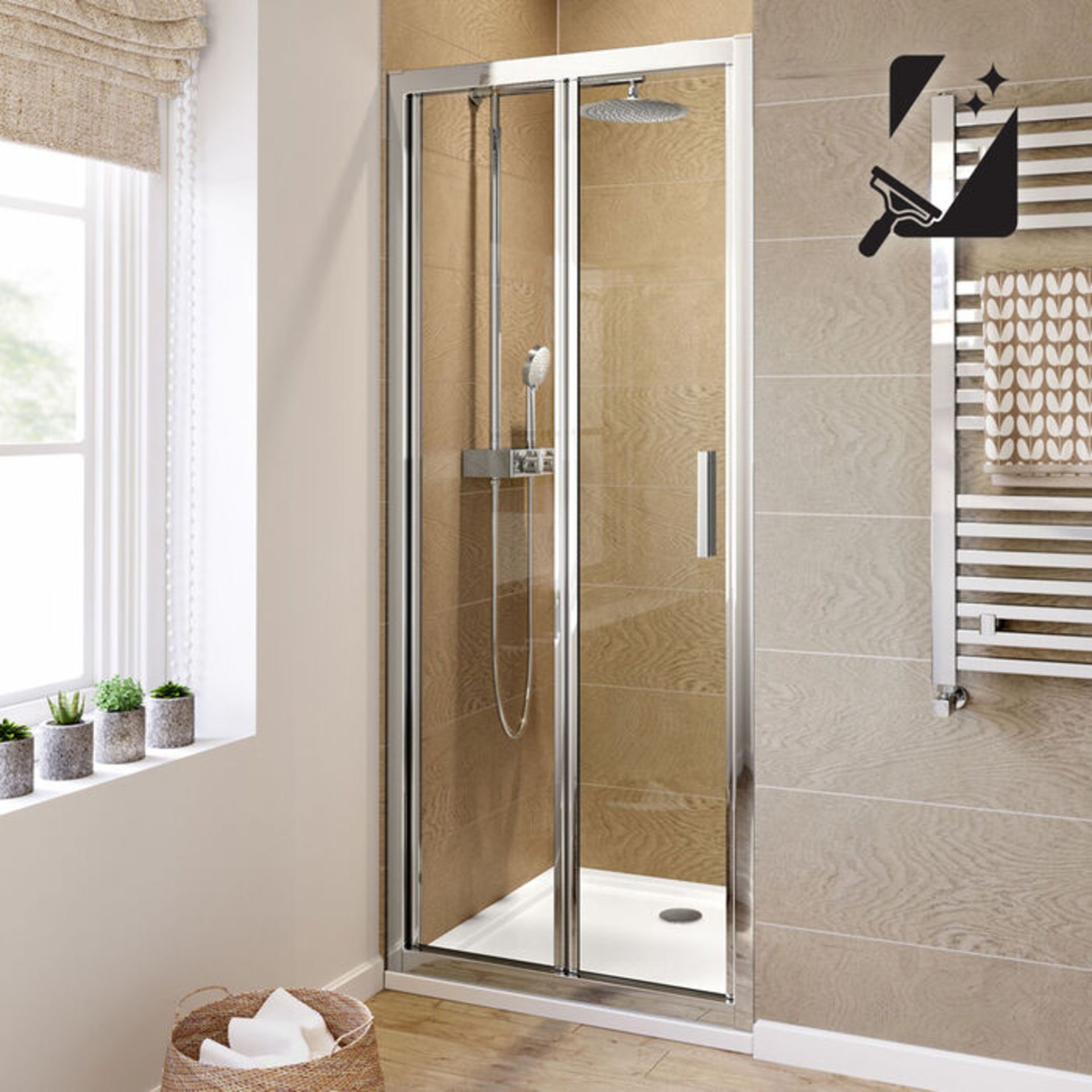 (H95) 800mm - 6mm - Elements EasyClean Bifold Shower Door. RRP £299.99. mm Safety Glass - Sing... - Image 5 of 5