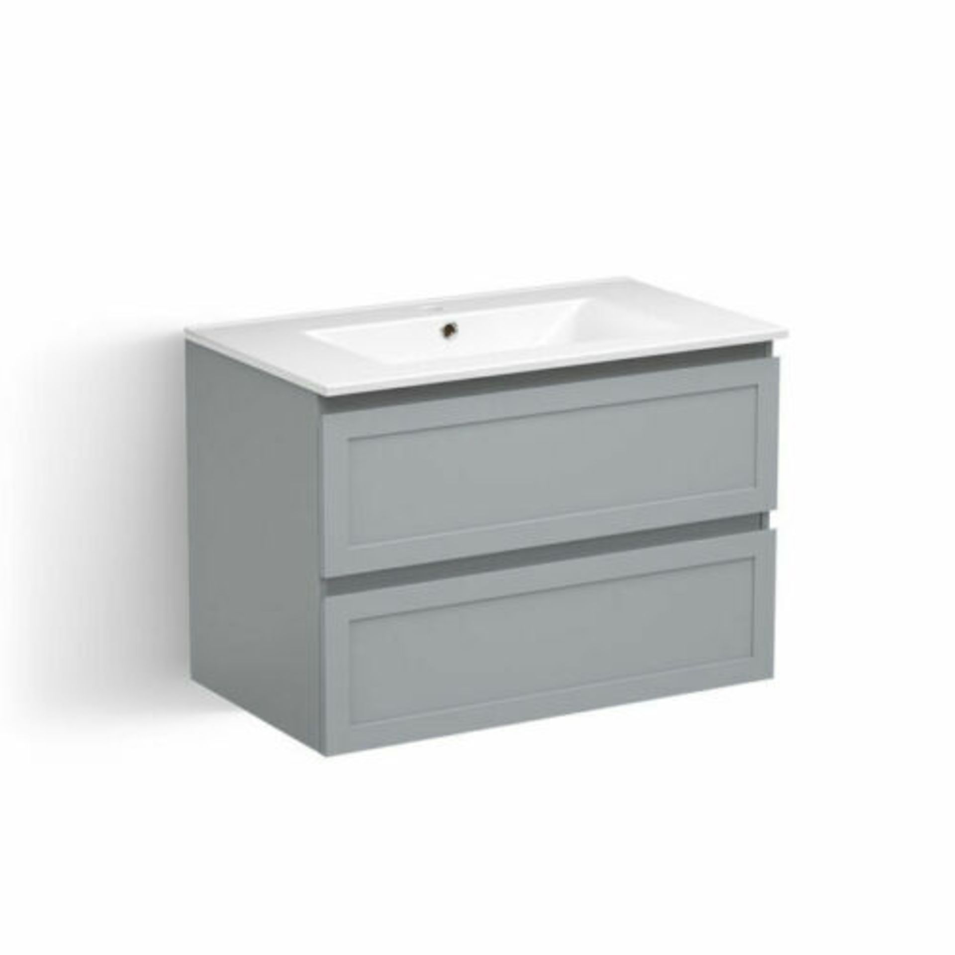 (Z4) 800mm Landeya Cuva Matte Grey Built In Sink Drawer Unit - Wall Hung. RRP £599.99. Comes c... - Image 3 of 3