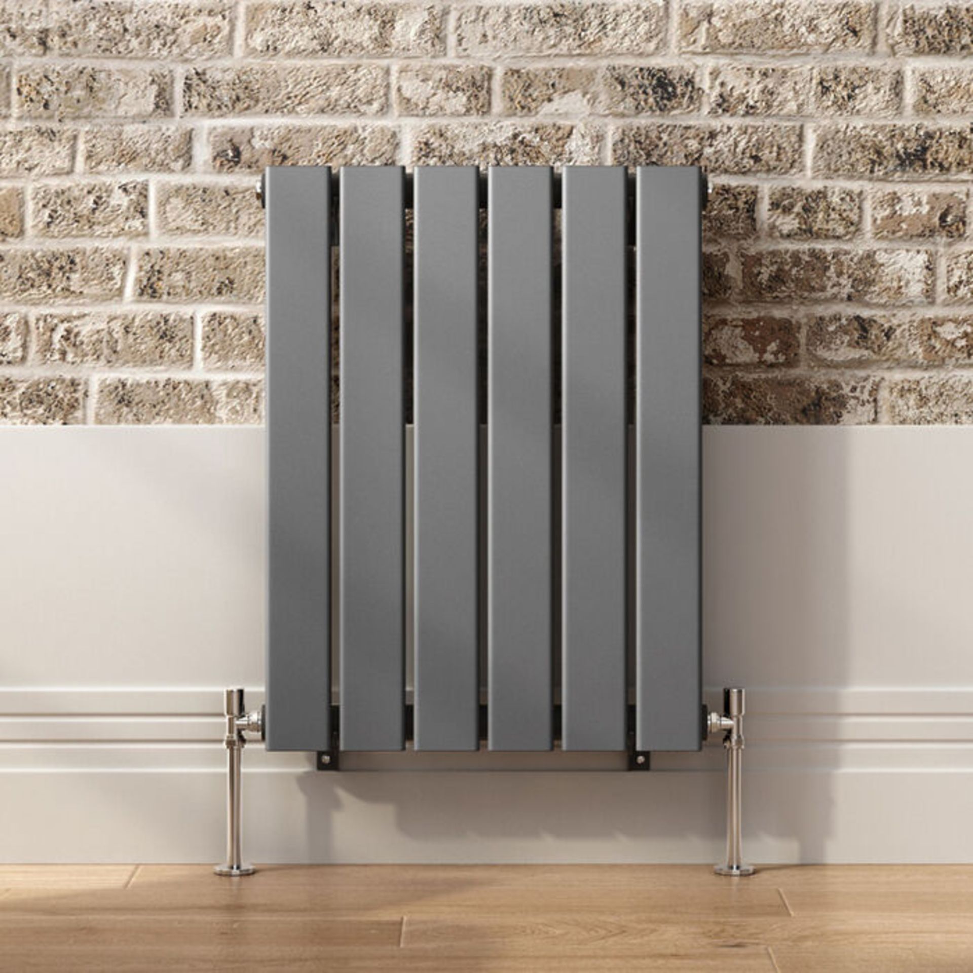 (Z17) 600x456mm Anthracite Single Flat Panel Horizontal Radiator. RRP £224.99. This stylised... - Image 3 of 4