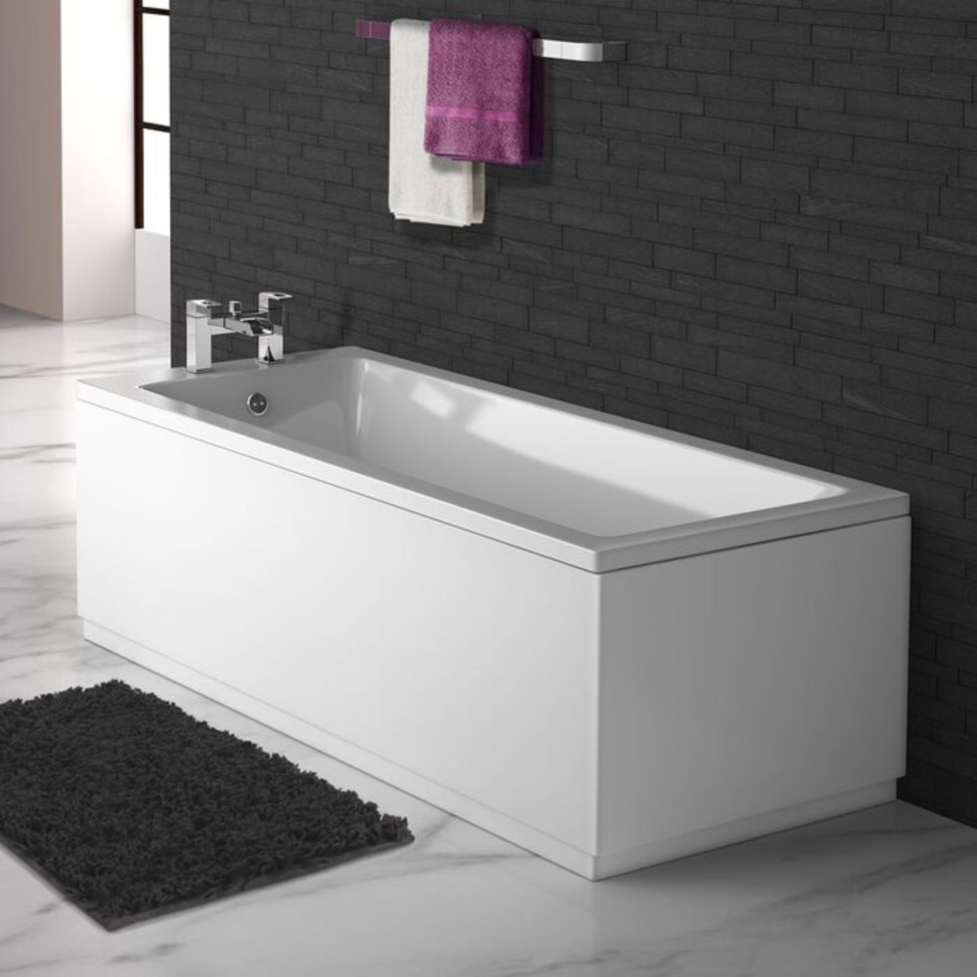 (Z45) 1600x750mm Square Single Ended Bath. COMES COMPLETE WITH SIDE PANEL. Manufactured in the ...