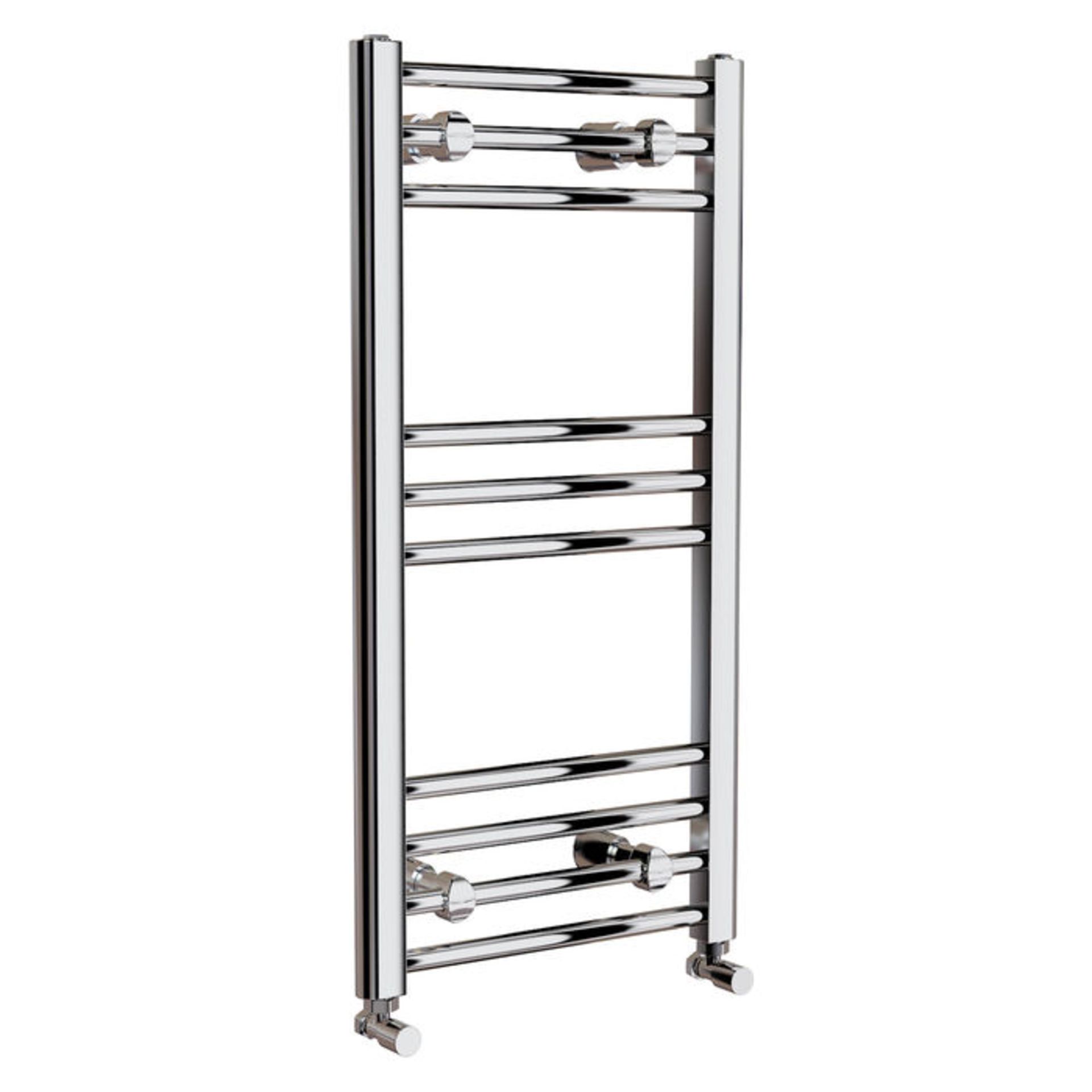 (DW79) 800x400mm - 20mm Tubes - Chrome Heated Straight Rail Ladder Towel Radiator. RRP £48.99.... - Image 3 of 3