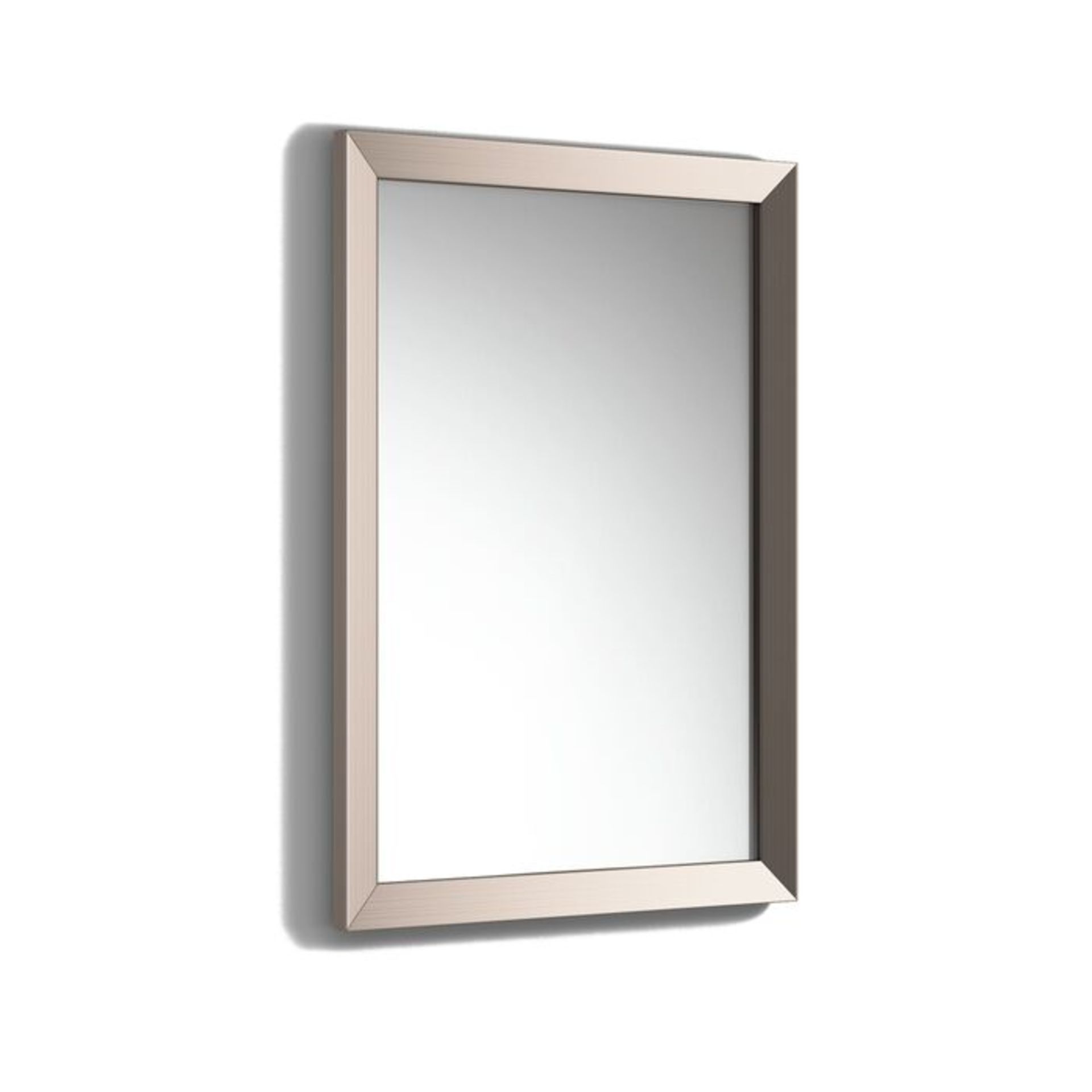 (Z115) 500x700mm Clover Metallic Nickel Framed Mirror Made from eco friendly recycled plastics... - Image 3 of 3