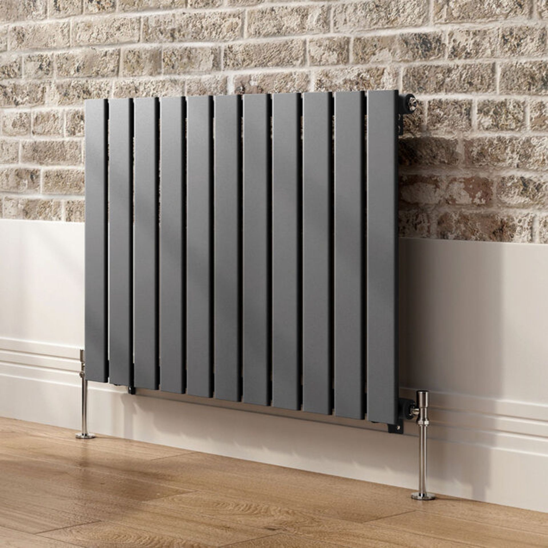 (Z16) 600x832mm Anthracite Single Flat Panel Horizontal Radiator. RRP £299.00. This stylised a... - Image 2 of 4