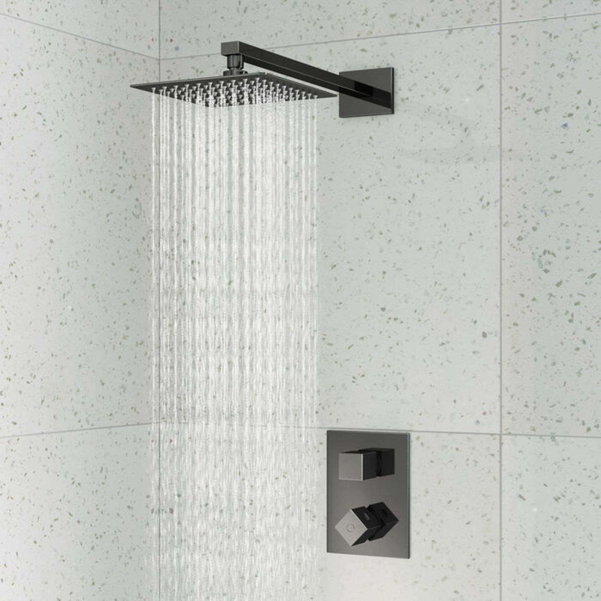 (Z9) Black Nickel Shower Head & Mixer Valve. RRP £399.99. Constructed from solid stainless ste...