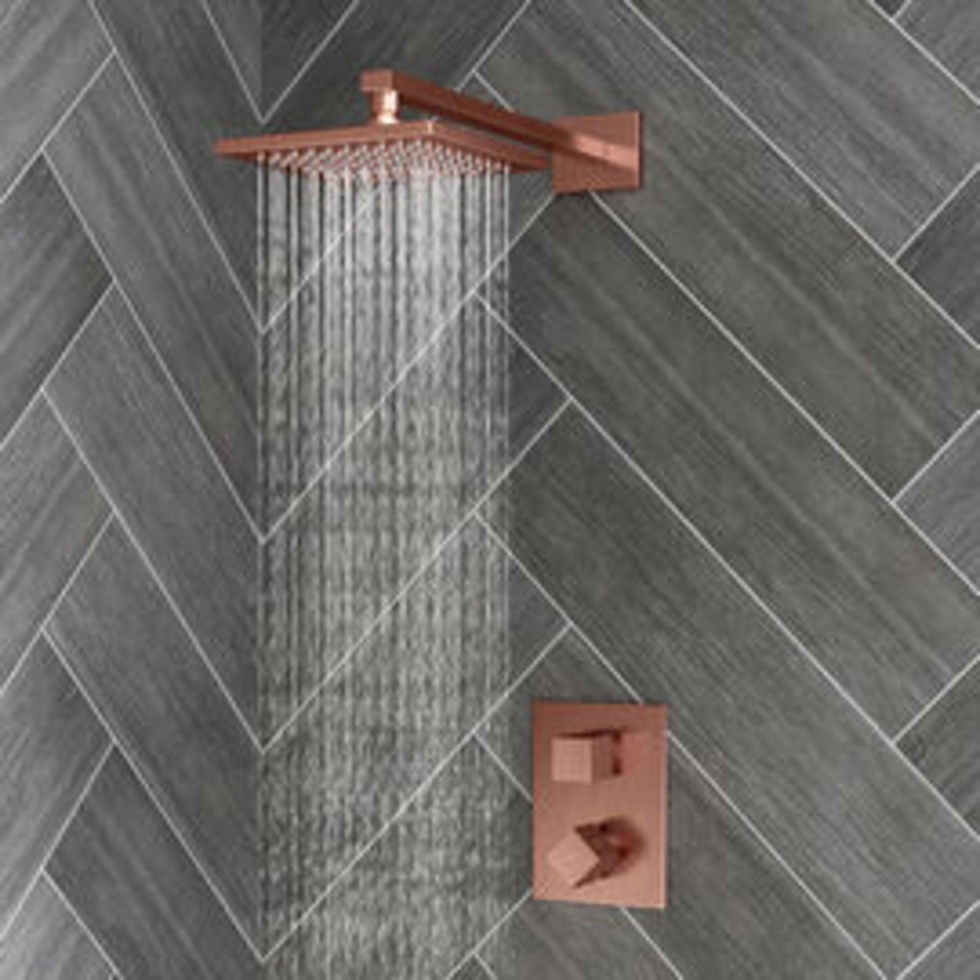 (TT7) Brushed Copper Shower Head & Mixer Valve. RRP £499.99. Constructed from solid stainless ...