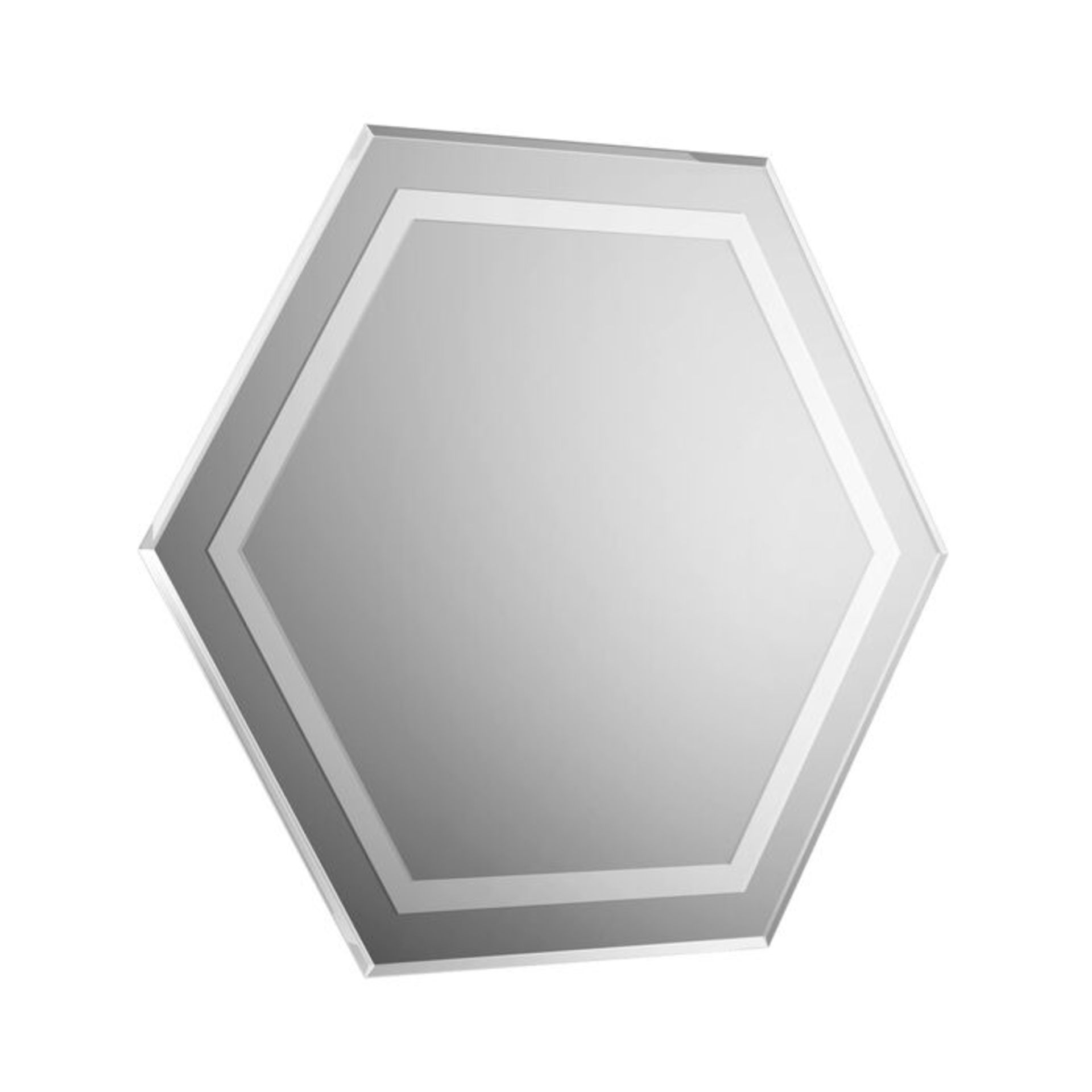 (TT35) 800x800mm Bevelled Hex Mirror. This bevel edged mirror can be fitted vertica... - Image 2 of 3