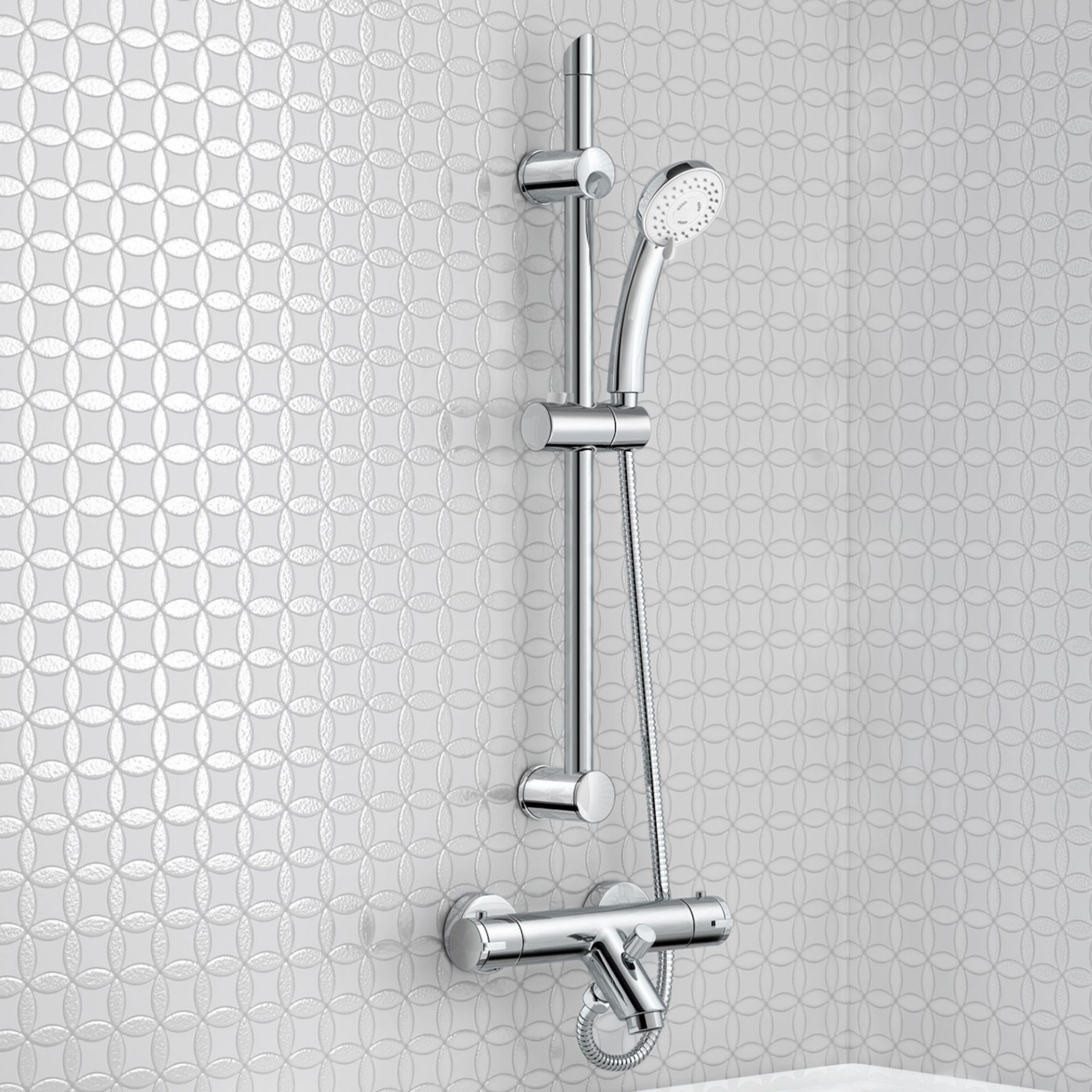 (TT164) Thermostatic Surface-mounted Bath tap + 3 Positions Shower set Chrome. RRP £382.99. ...