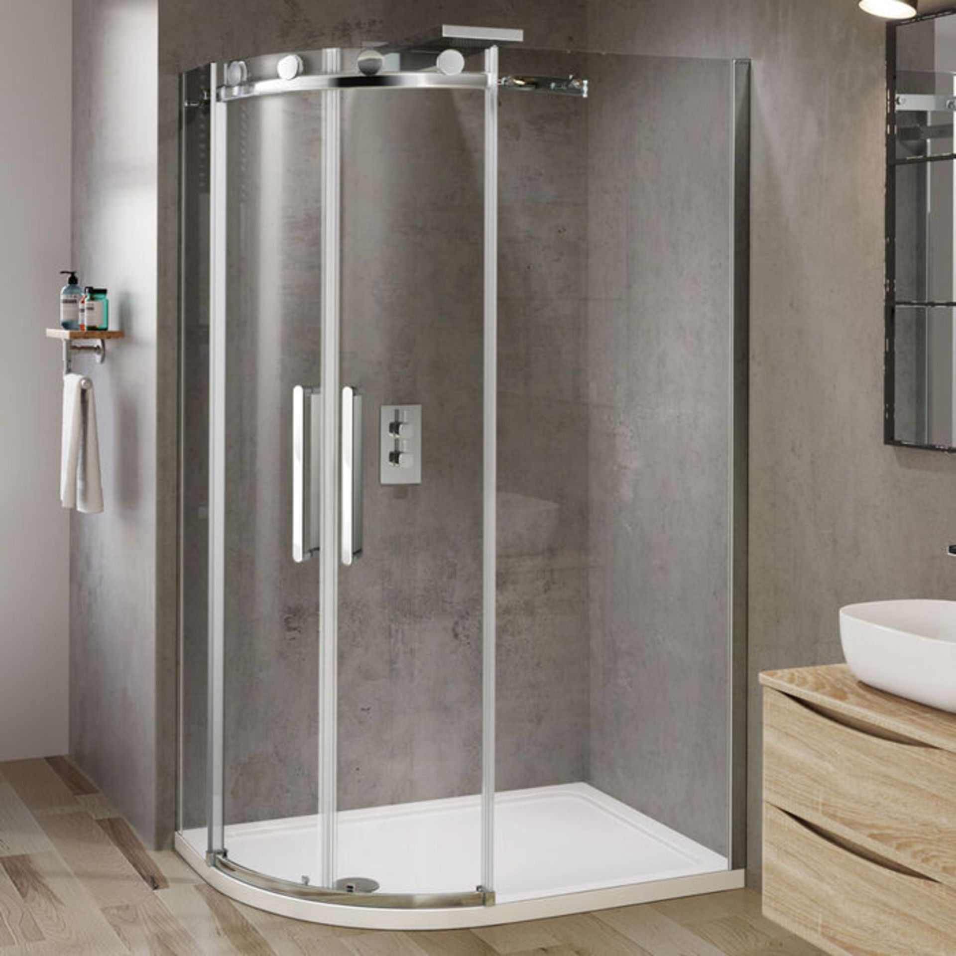 (TT36) 1200x800mm - 8mm - Designer Frameless EasyClean Offset Quadrant Shower Enclosure - Rever... - Image 2 of 4