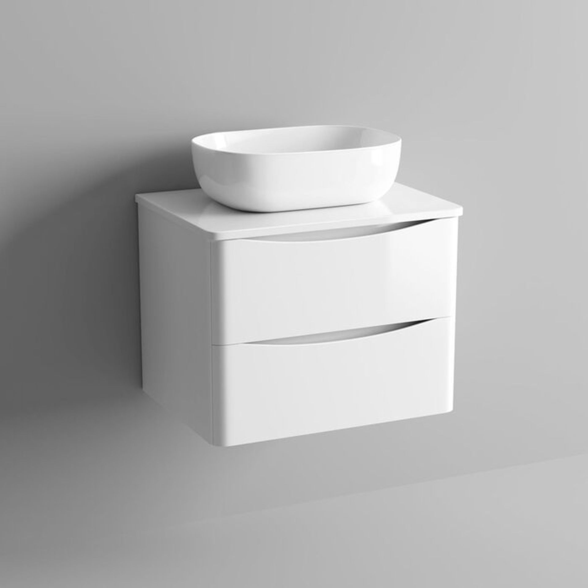 (TT30) 600mm Austin II Gloss White Countertop Unit and Colette Sink - Wall Hung. RRP £499.99. ... - Image 4 of 4