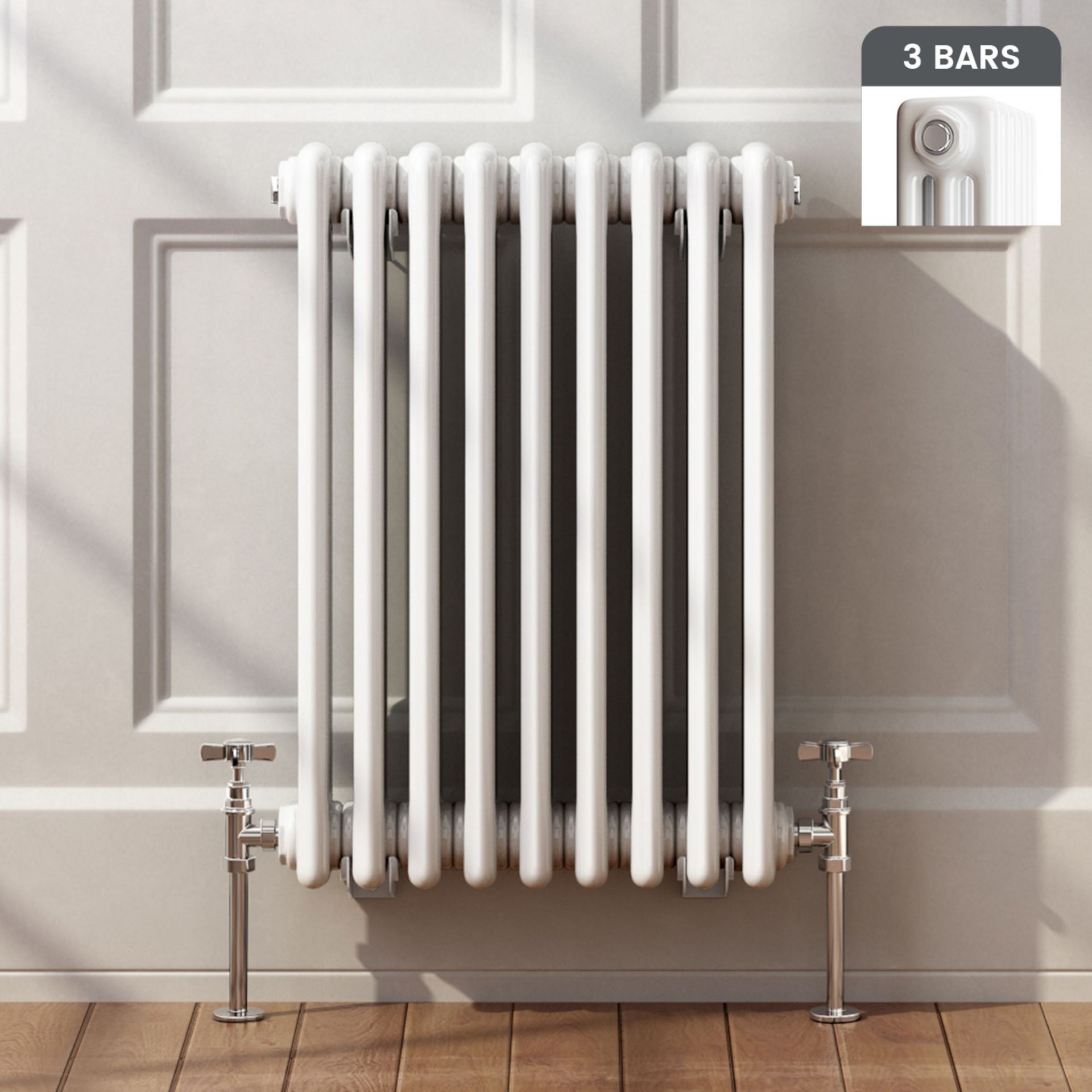 (TT18) 600x420mm White Triple Panel Horizontal Colosseum Traditional Radiator. RRP £369.99. Fo...