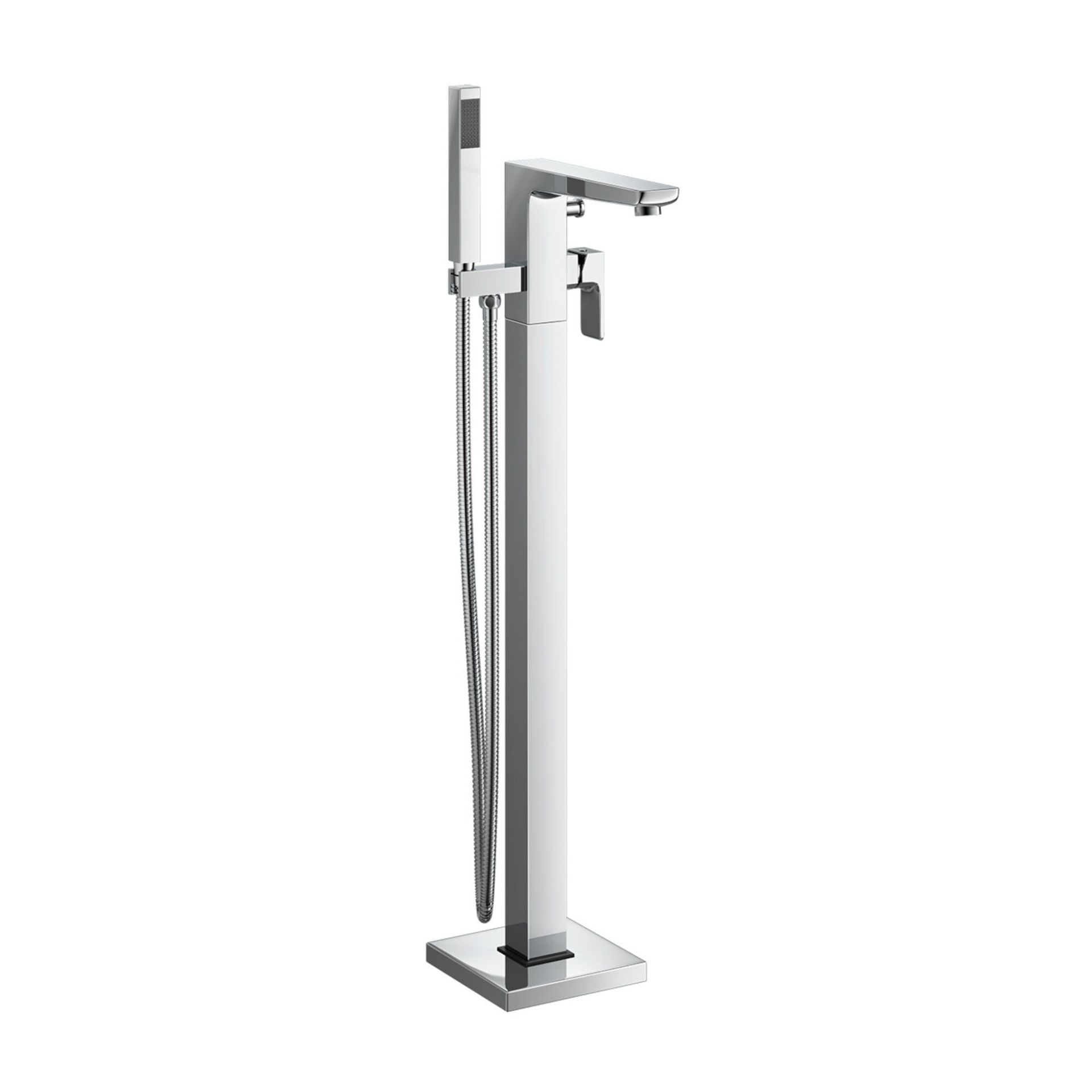 (H12) Cube Chrome Freestanding Bath Tap with Hand Held Shower. RRP £519.99. We love this becau... - Image 2 of 3