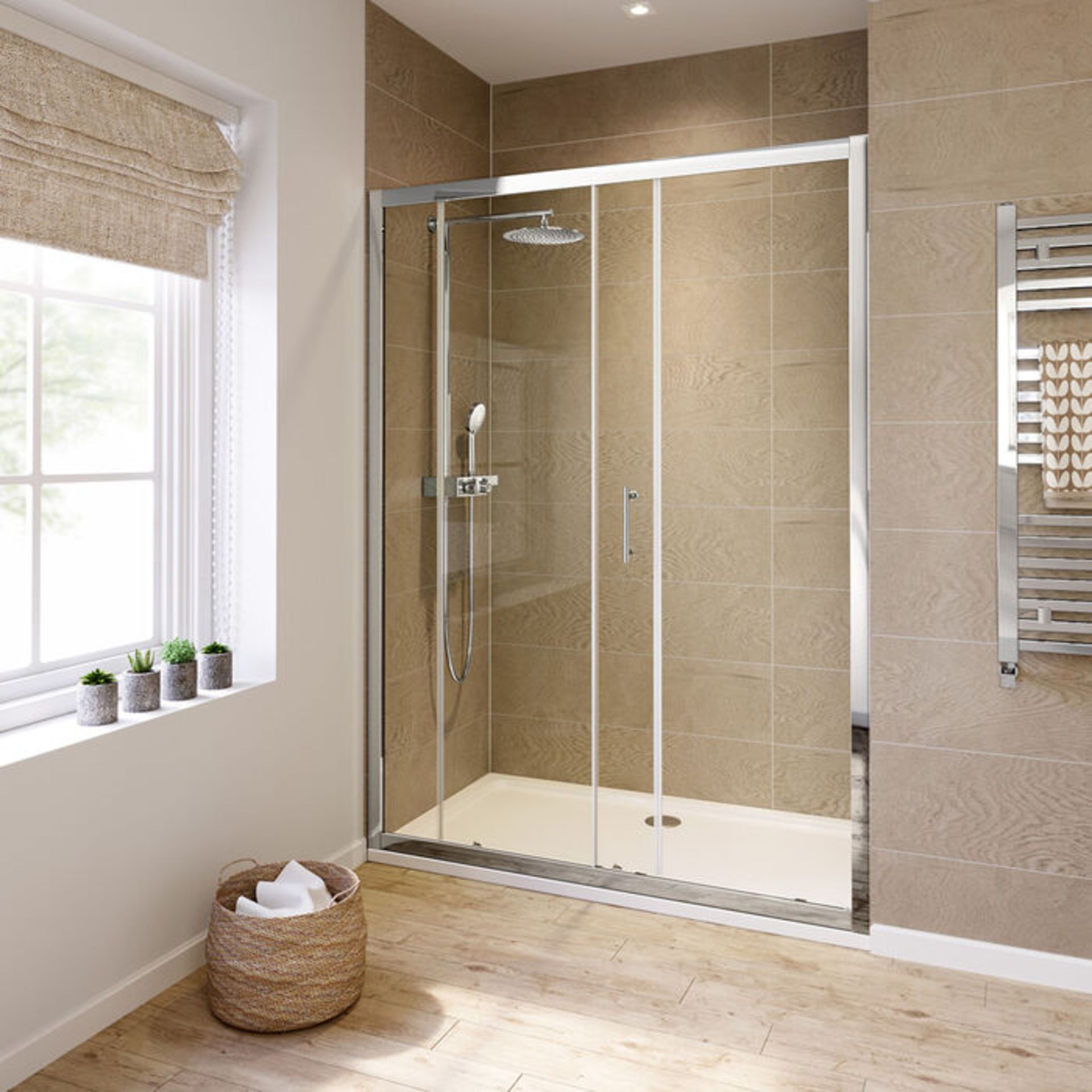 (TT42) 1000mm - 6mm - Elements Sliding Shower Door. RRP £299.99. 6mm Safety Glass Fully water... - Image 4 of 4