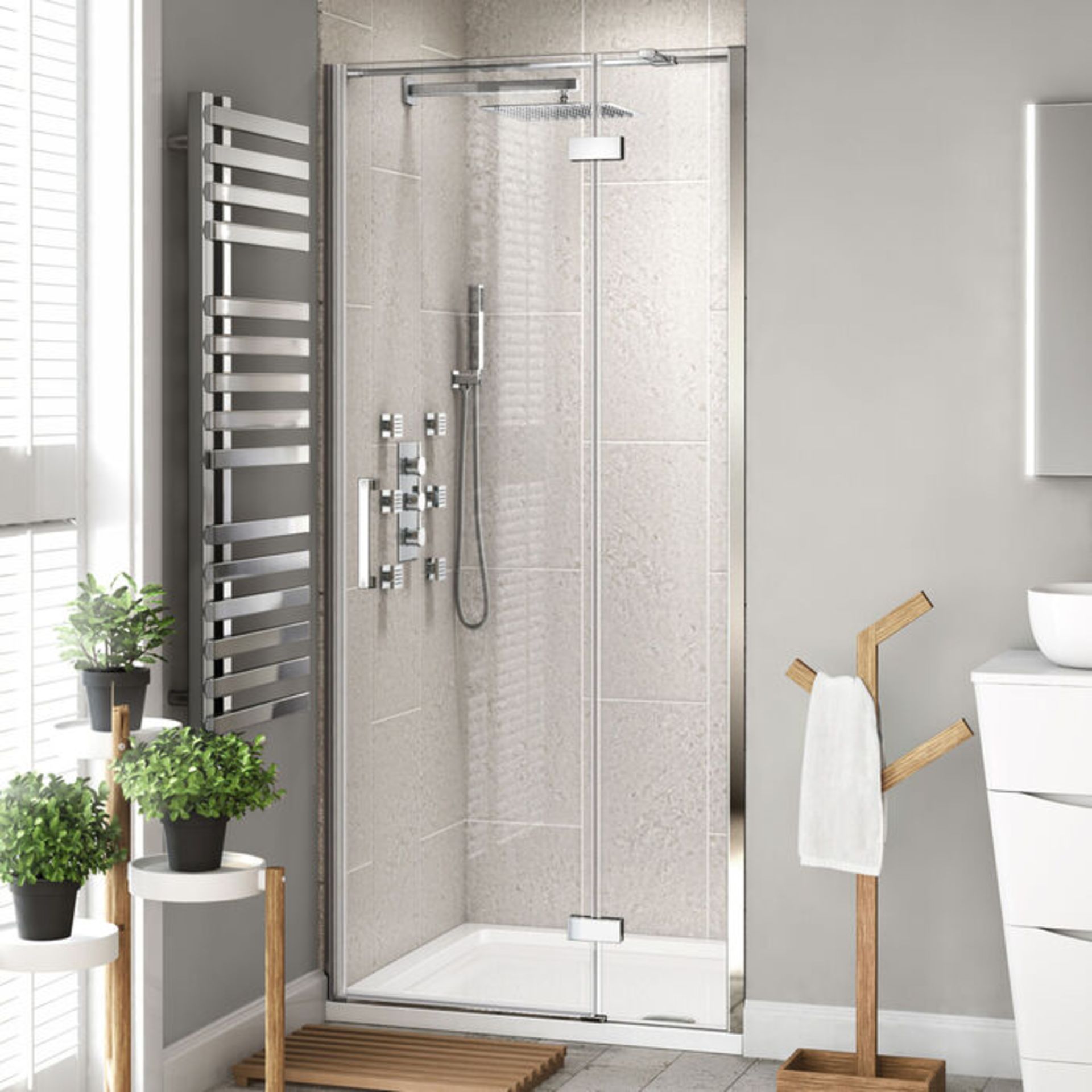 (TT39) 1000mm - 8mm - Designer EasyClean Hinged Shower Door. RRP £303.99. 8mm EasyClean glass ... - Image 2 of 4