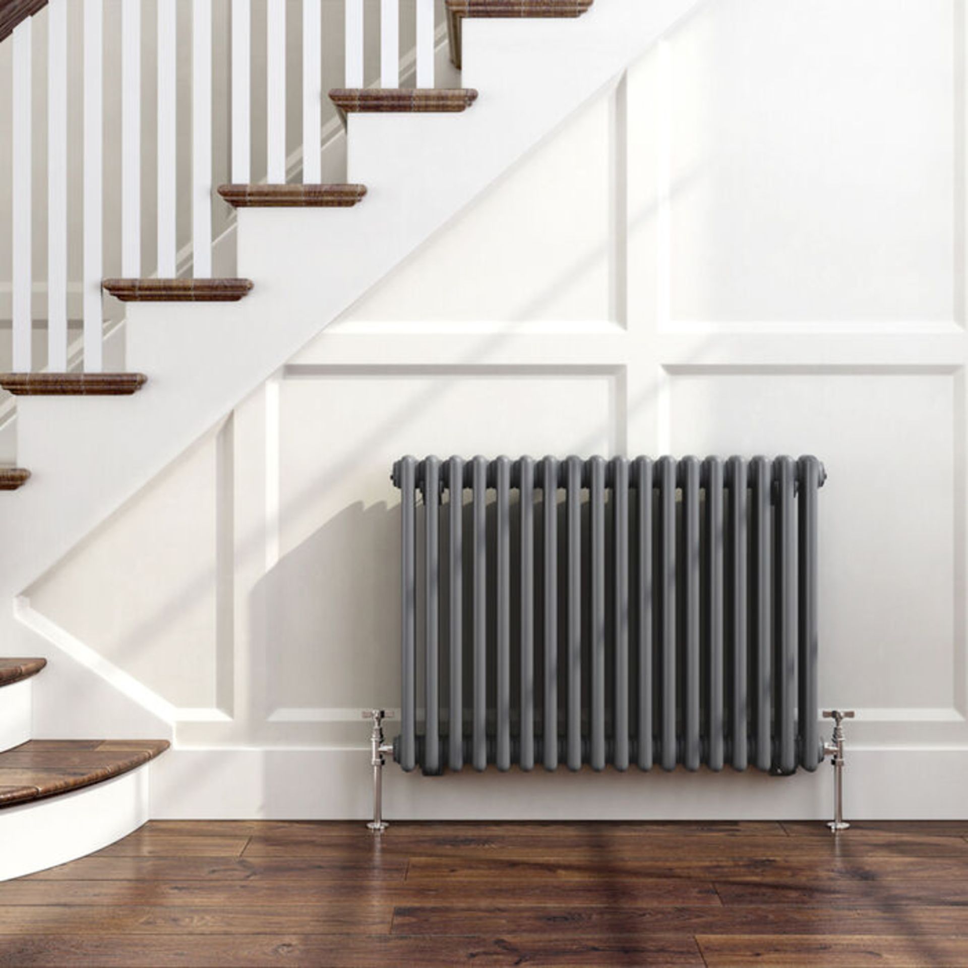 (AA21) 600x820mm Anthracite Triple Panel Horizontal Colosseum Traditional Radiator. RRP £399.9... - Image 2 of 3