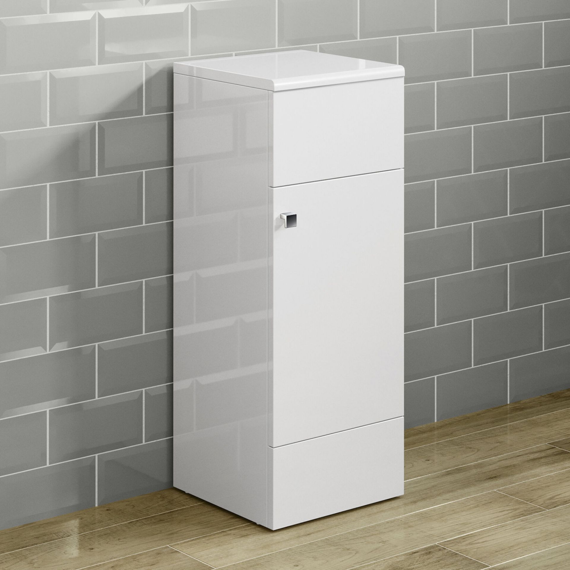 (AA31) 300mm Harper Gloss White Small Side Cabinet Unit. RRP £199.99. Our compact unit offers ...