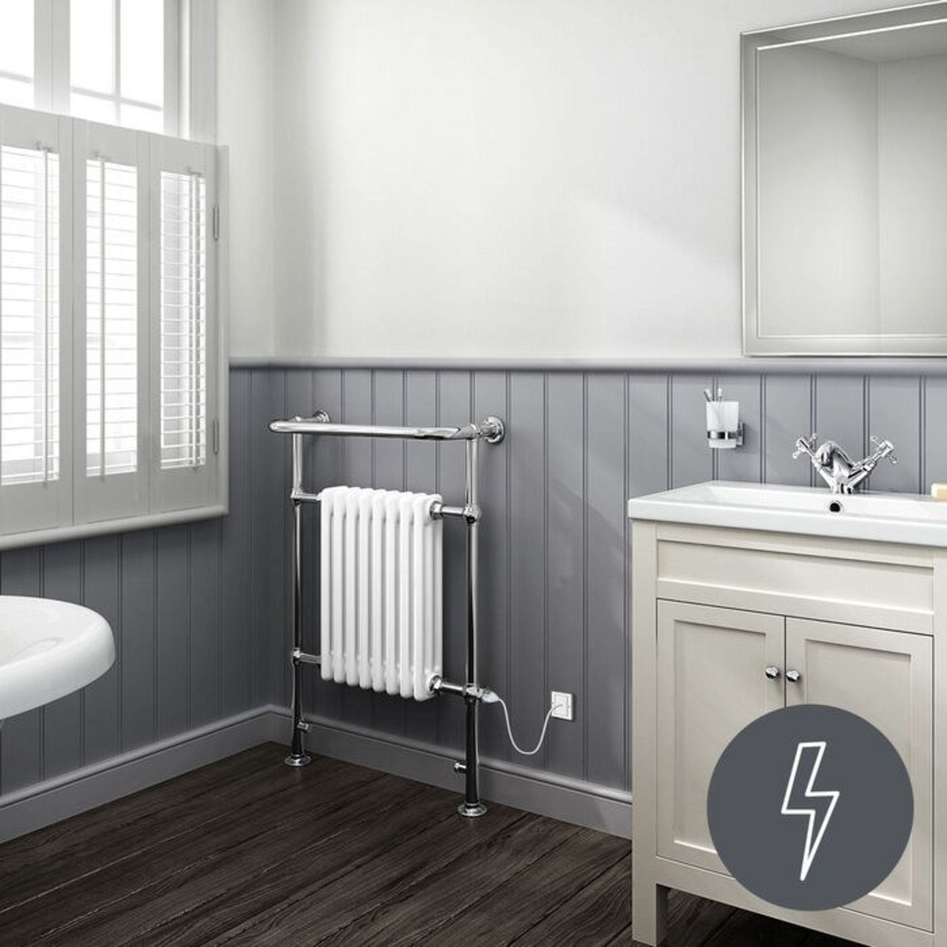 (AA51) 952x659mm Large Electric Traditional Wall Mounted Rail Radiator- Cambridge. RRP £459.9... - Image 2 of 4