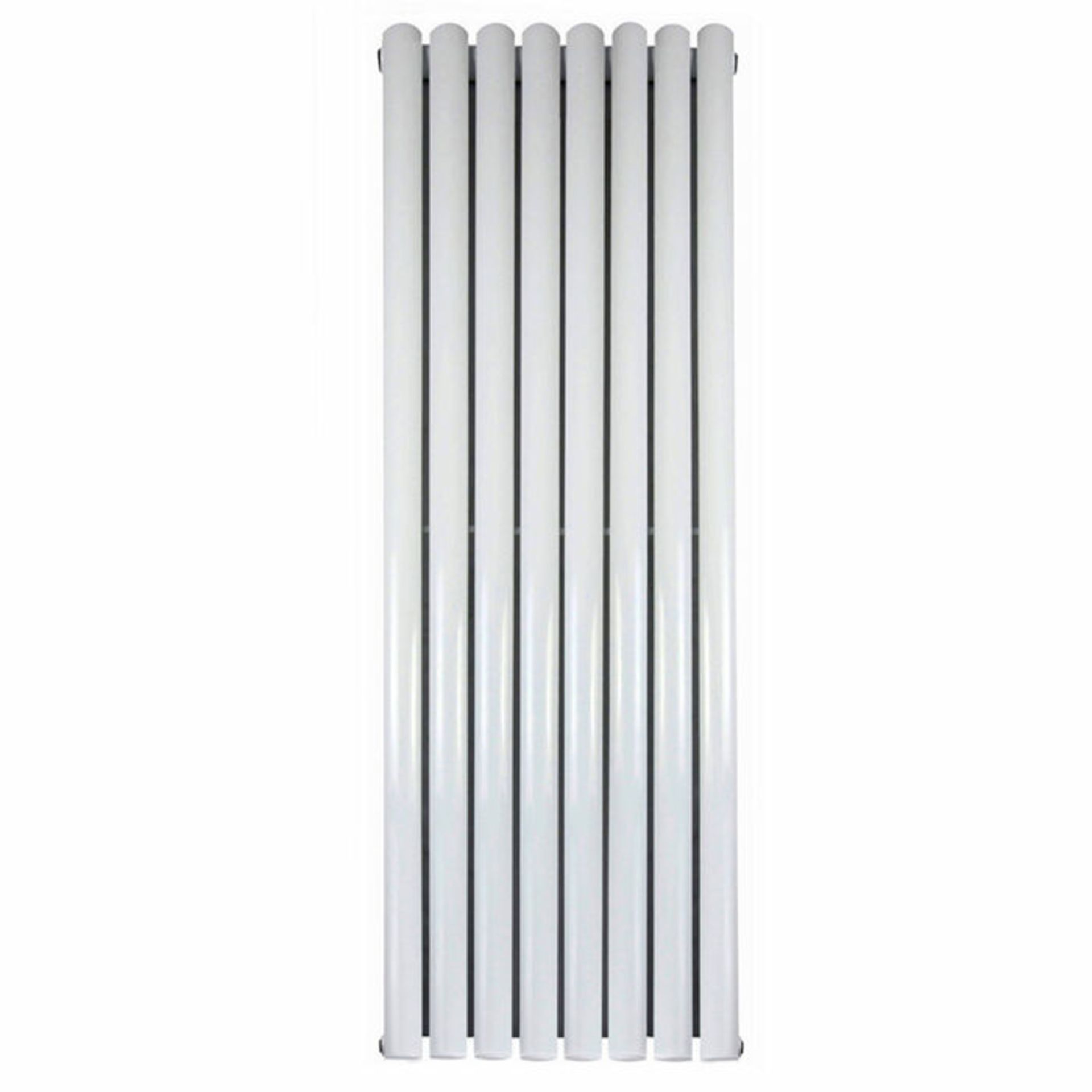 (TT21) 1600x480mm Gloss White Double Oval Tube Vertical Radiator. RRP £359.99. This stylised ... - Image 3 of 3