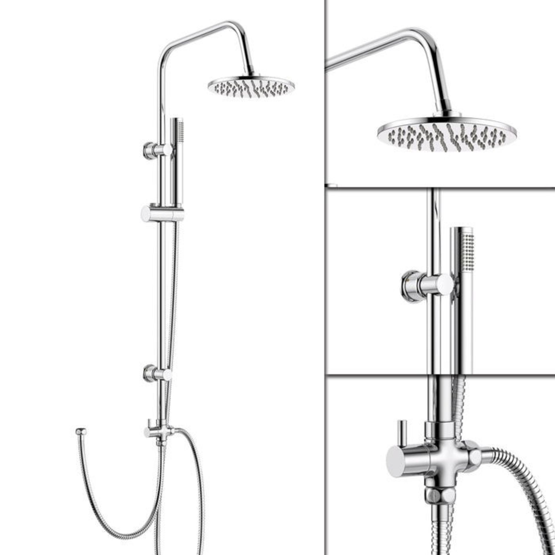 (TT163) 200mm Round Head, Riser Rail & Handheld Kit. Quality stainless steel shower head with ... - Image 3 of 3