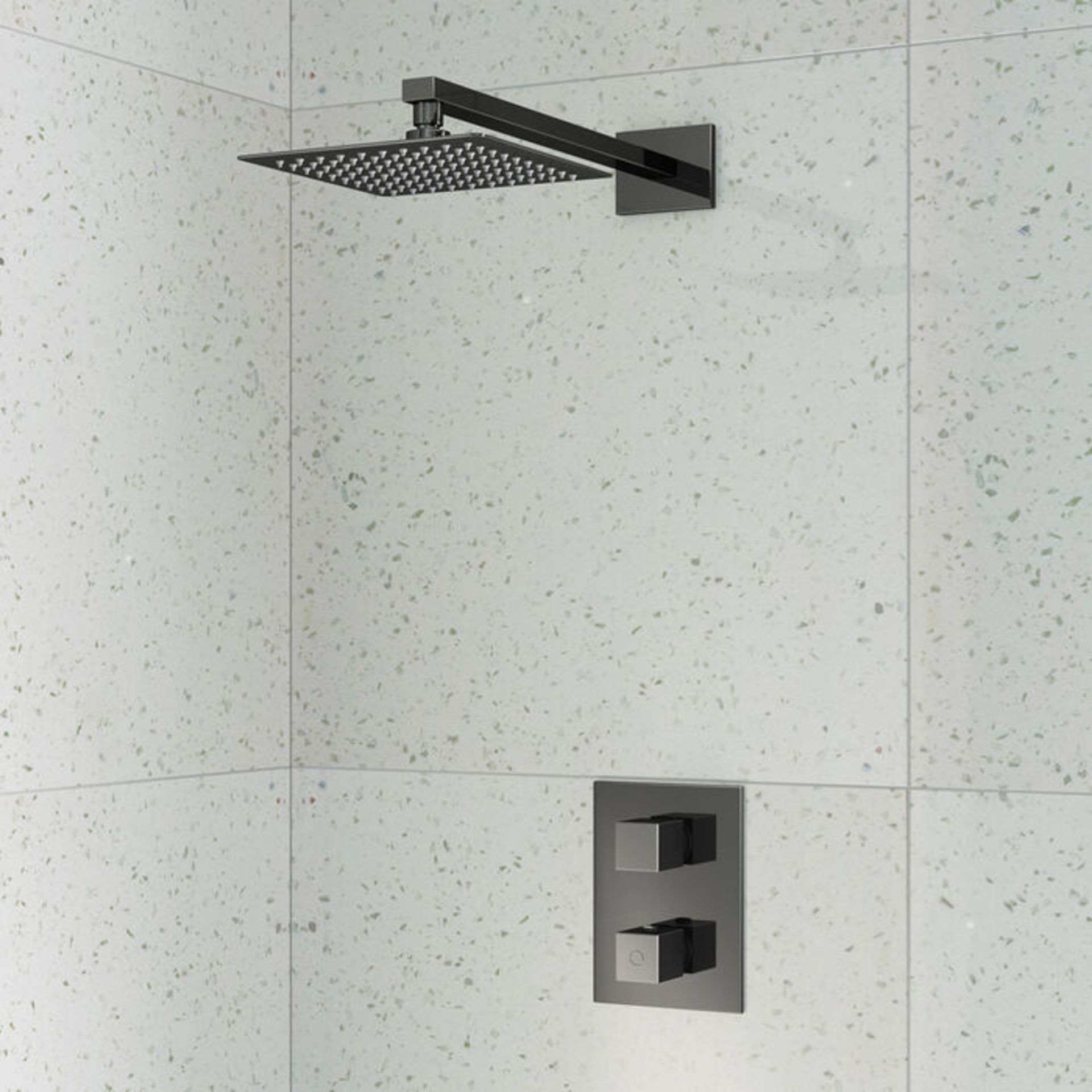 (AA4) Black Nickel Shower Head & Mixer Valve. RRP £399.99. Enjoy the minimalistic aesthetic of...