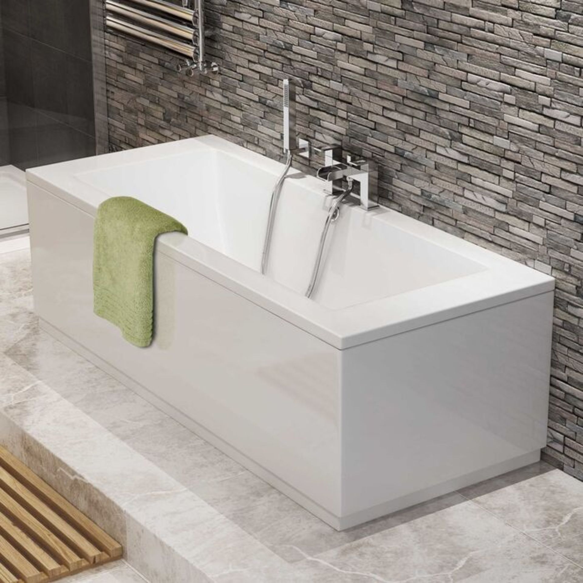 (AA34) 1700 x 750mm Square Double Ended Bath. RRP £349.99. Manufactured in the UK Sanitary g...