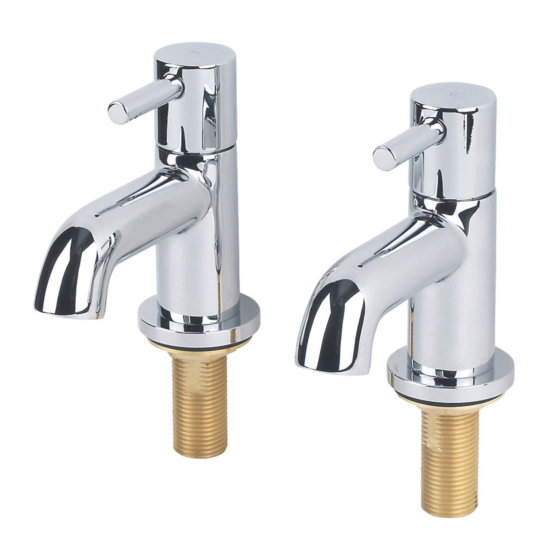 (LL75) Ola Pair of Bath Taps. Pair of bath taps with solid brass bodies and hidden aerators. "