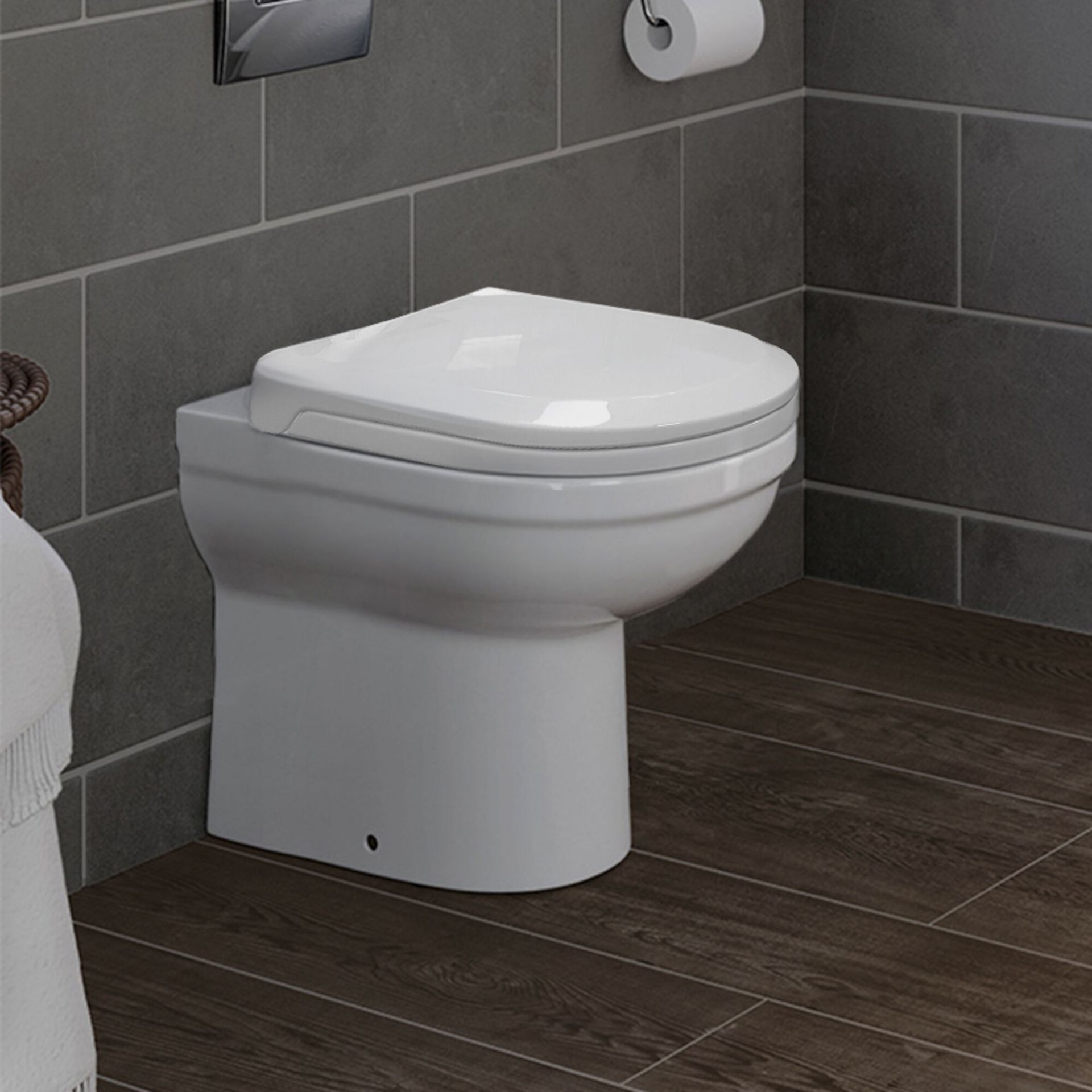(CC74) Sabrosa II Back To Wall Toilet with Soft Close Seat Made from White Vitreous China and ...