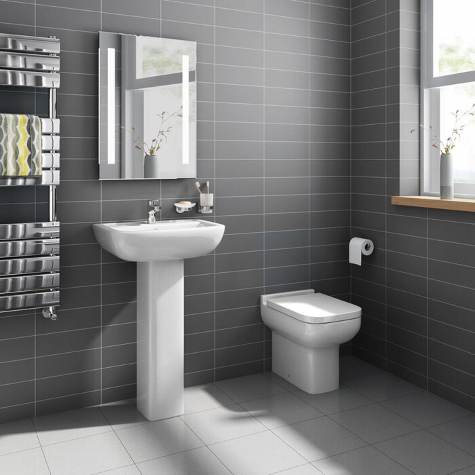 (CC143) Short Projection Back To Wall Toilet with Soft Close Seat Ultimate space saving deisg... - Image 2 of 4